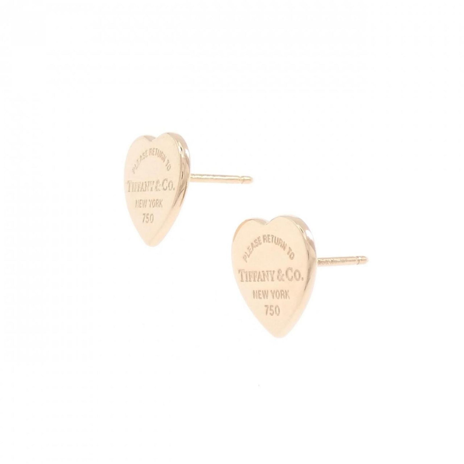 Gold Pink Tiffany Stud Earrings - 2