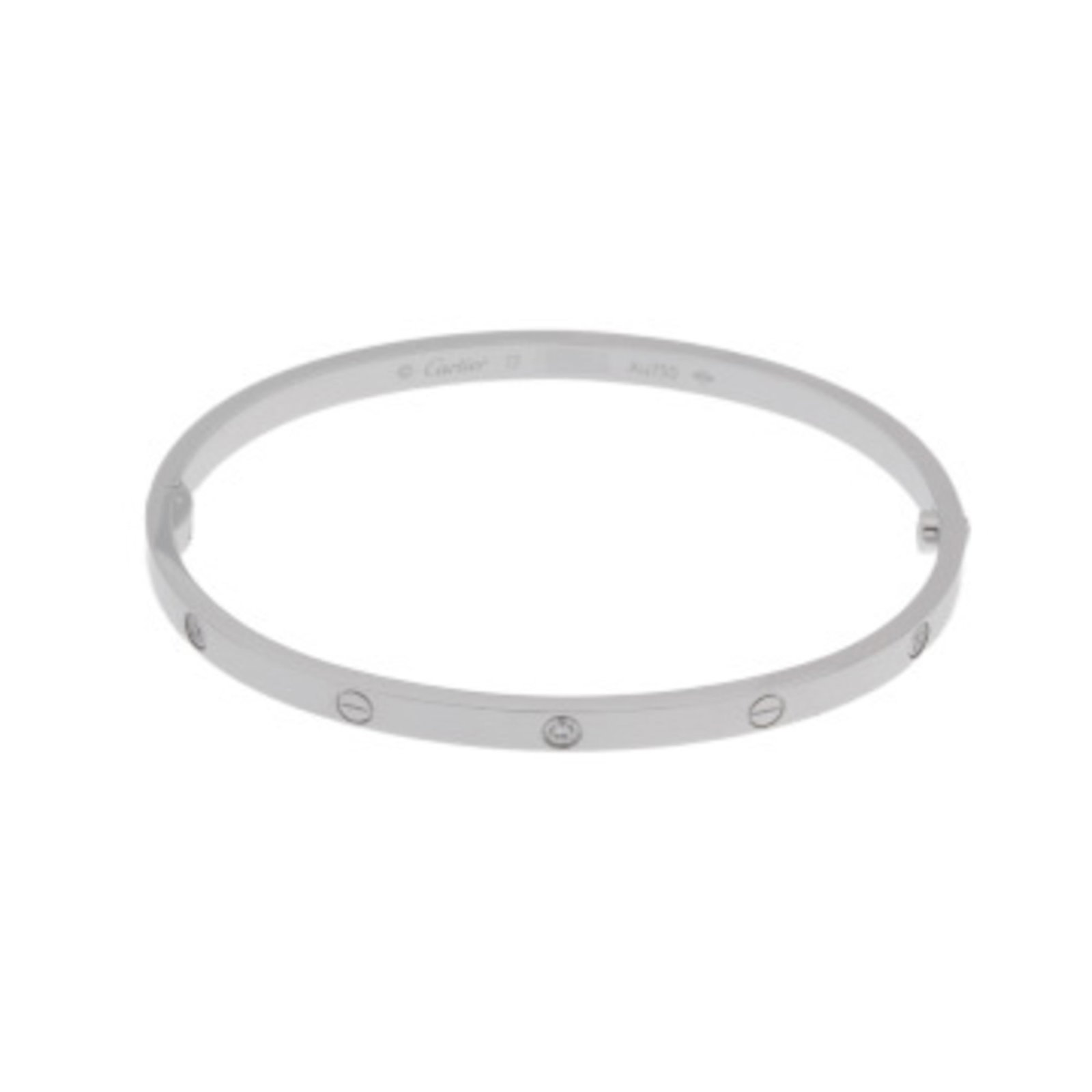 Cartier Charm Bracelet White Gold (18K): Cartier Charm Bracelet White Gold (18K) Cartier Charm Bracelet White Gold (18K) features a diamond stone, set in 18k white gold. The bracelet measures 16cm and has some scratches and dirt, but