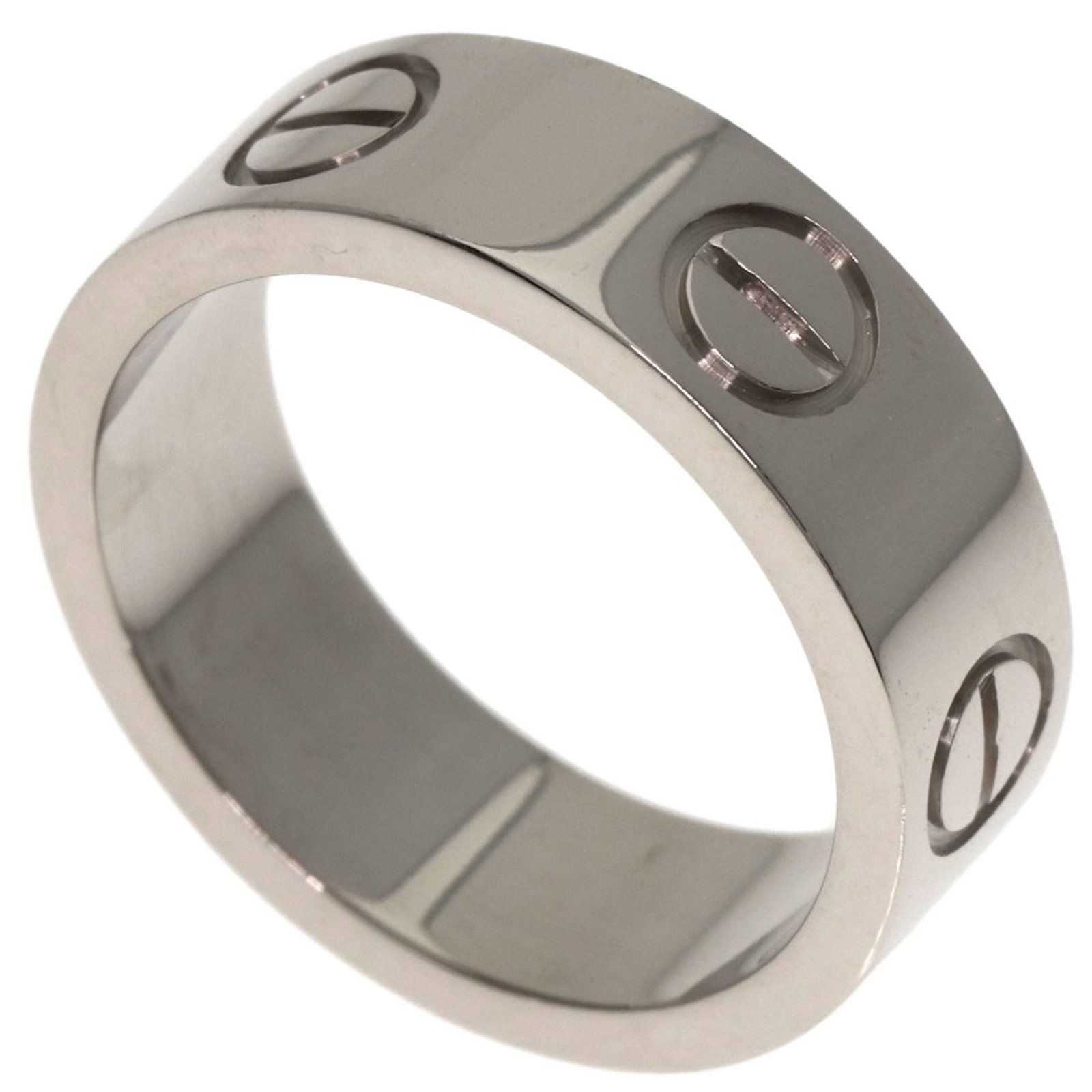 Cartier Love Ring #47 18K White Gold Women'S: Cartier Love Ring #47 18K White Gold Women'S Cartier Love Ring #47 in 18K White Gold features a sleek design with a signature that bears the Cartier logo, adding an air of sophistication to any outfit