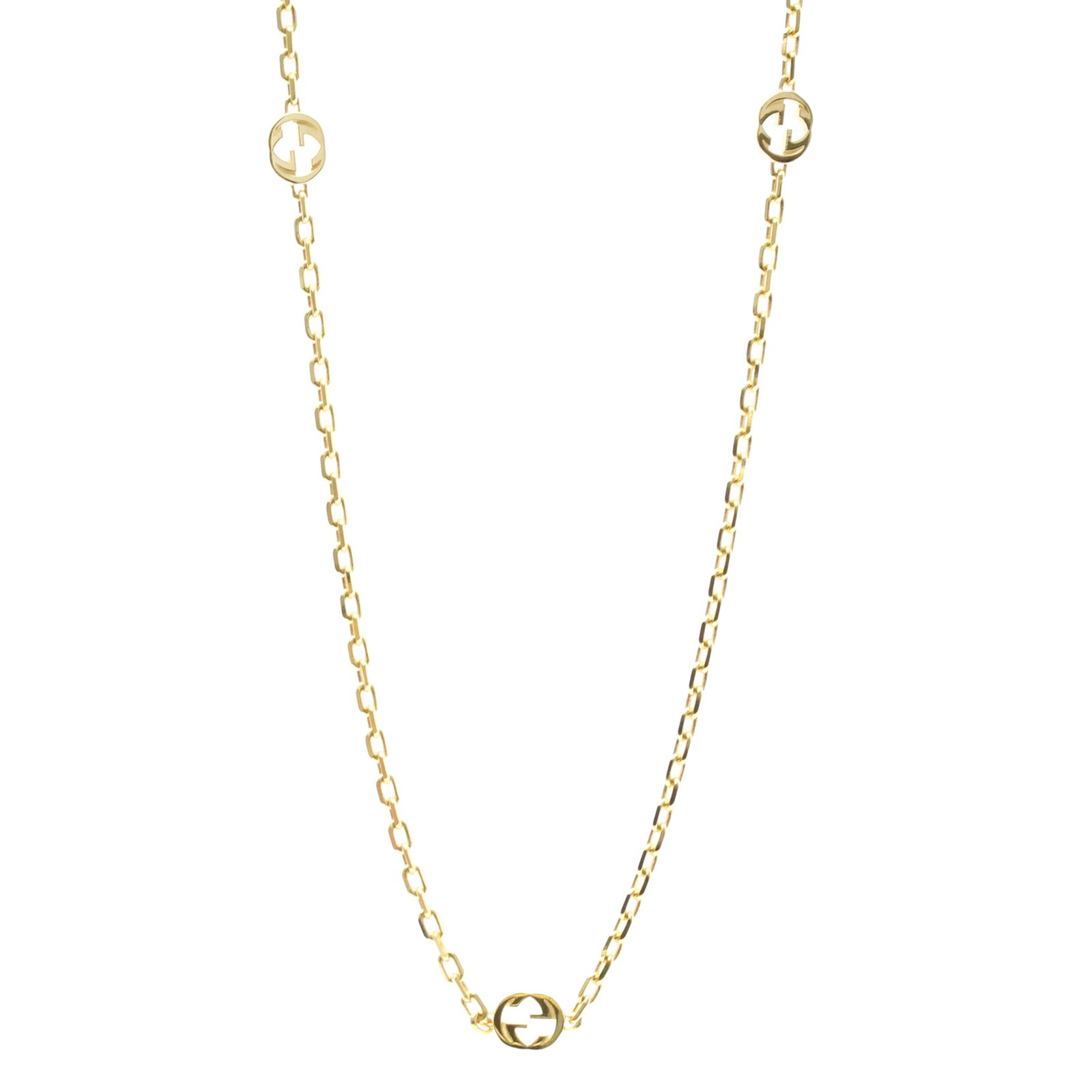 Gucci Interlocking G Necklace Yellow Gold (18K) No Stone Menwomen Fashion Pendant Necklace (Gold) (1 of 11)