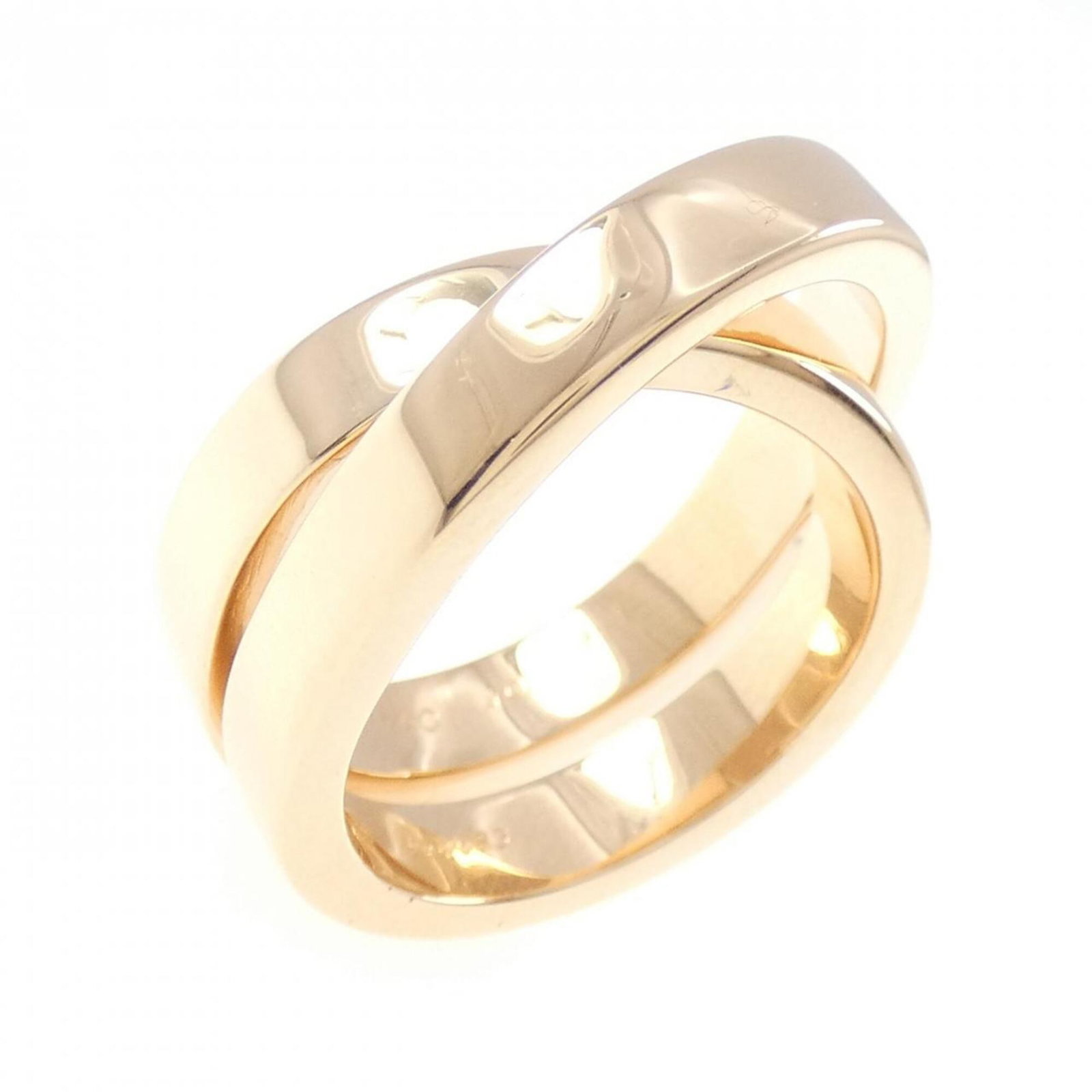Pink gold 18k ring band from Cartier: Pink gold 18k ring band from Cartier Pink gold 18k ring band from Cartier, featuring a signature. This beautiful piece is made from high-quality pink gold and falls in size 5 US. In like new condition