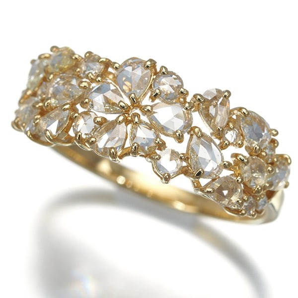 Rose-Cut Diamond 0.70Ct Pear-Shaped Ring 18K 750 Yellow Gold: Rose-Cut Diamond 0.70Ct Pear-Shaped Ring 18K 750 Yellow Gold The rose-cut diamond pear-shaped ring stands out with its elegant design, set in 18k yellow gold. This beautiful piece showcases a 0.70ct