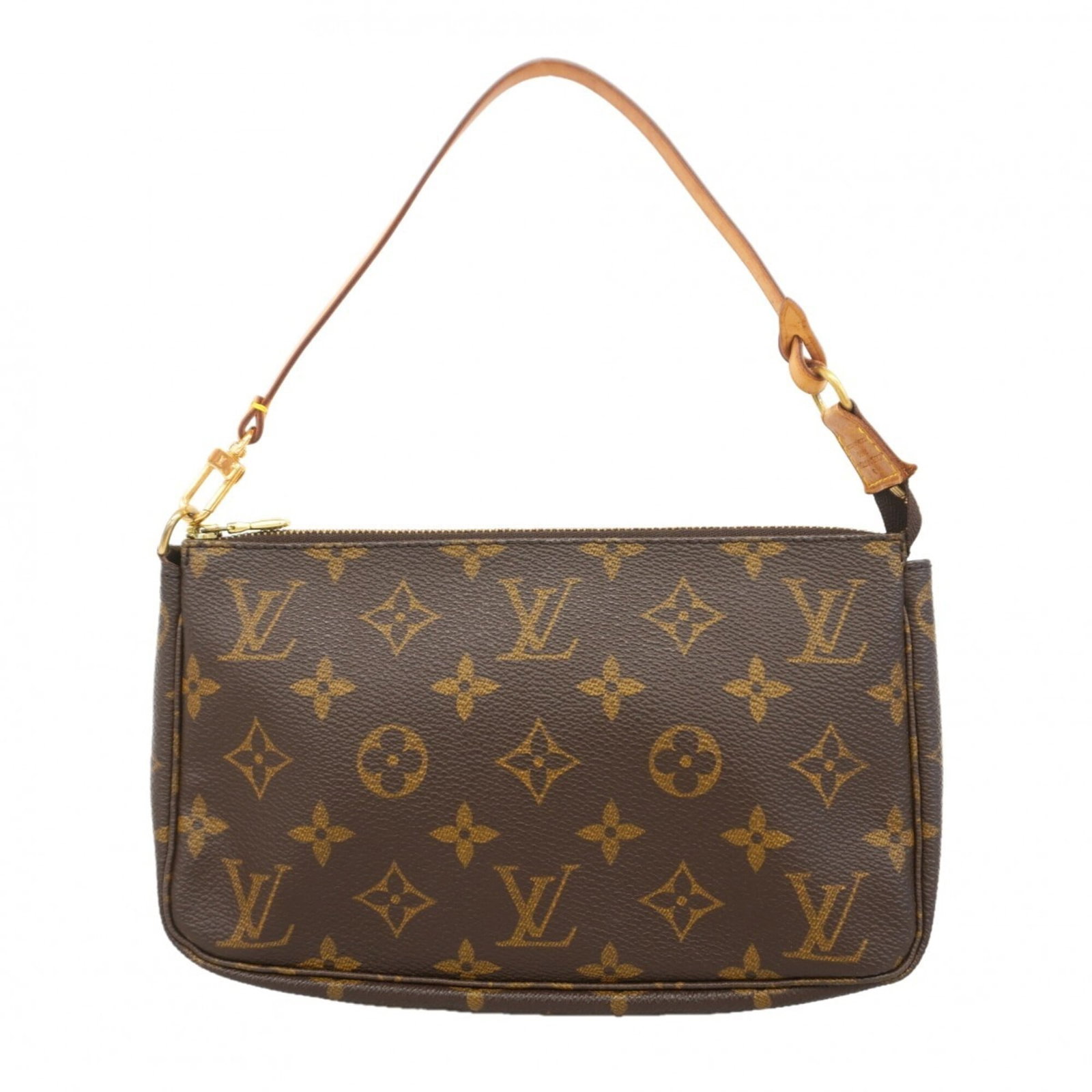 Pouch Louis Vuitton: Pouch Louis Vuitton Brown Louis Vuitton Pouch with Traces of Usage. This used pouch features the iconic brand's signature monogram pattern and measures 13cm x 21cm x 3.5cm. Showcasing signs of previou