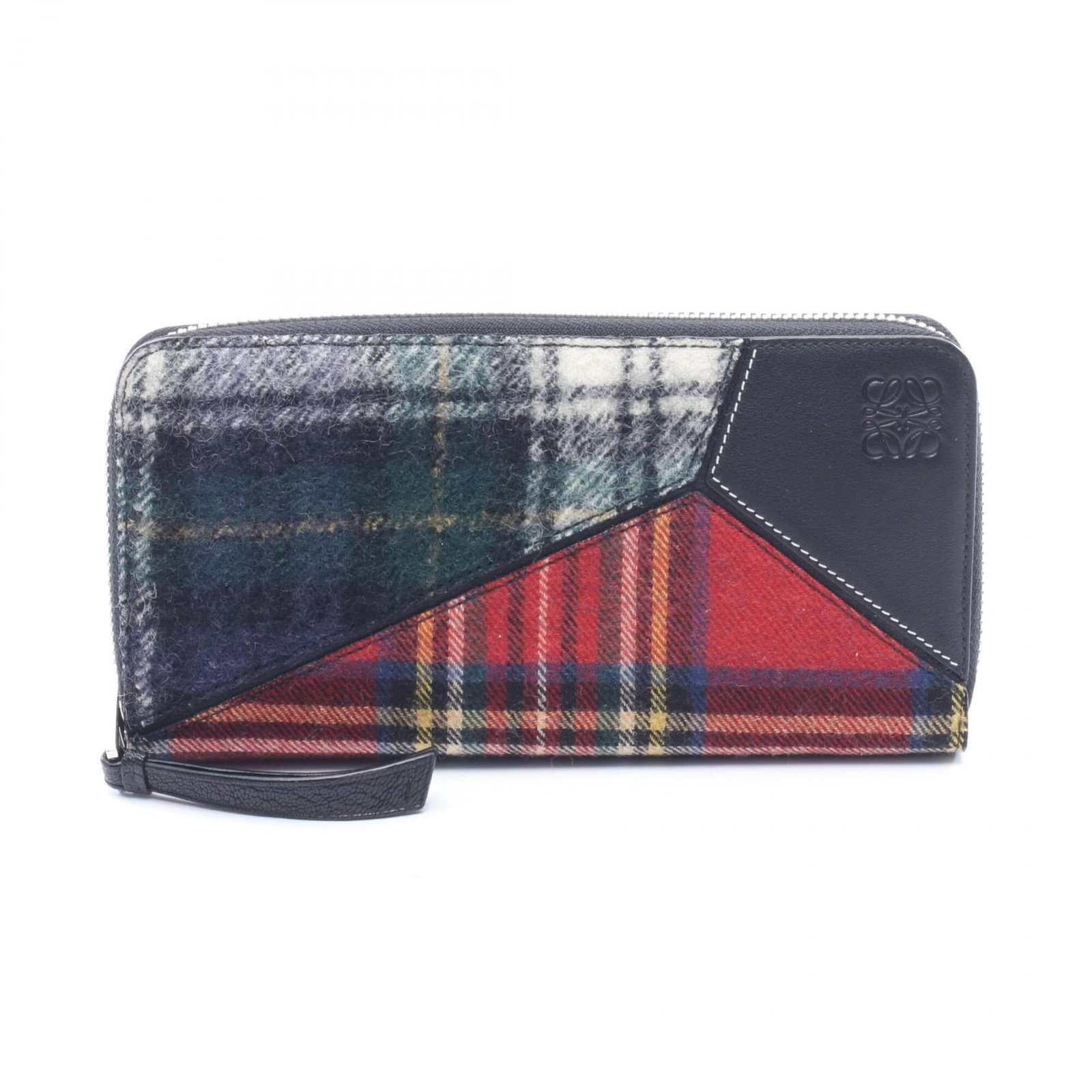 Loewe Long Wallet (Bi-Fold) Leather Fabric: Loewe Long Wallet (Bi-Fold) Leather Fabric This Loewe Long Wallet (Bi-Fold) Leather Fabric features a unique multi-color design, showcasing the brand's signature style. Made from high-quality leather