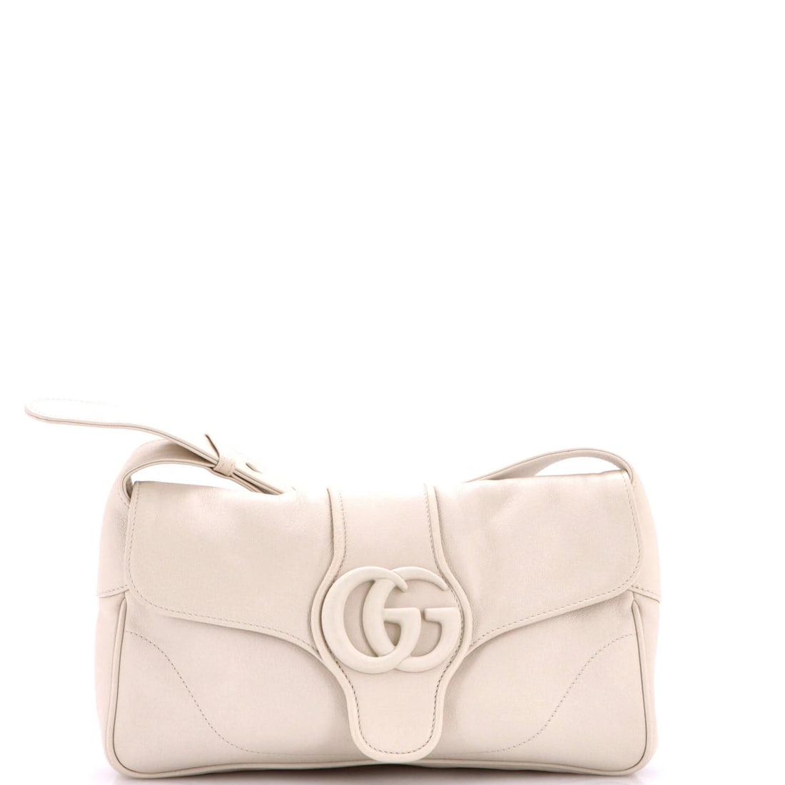 Gucci Monochrome Aphrodite Shoulder Bag Leather Small: Gucci Monochrome Aphrodite Shoulder Bag Leather Small Small, crisp white leather shoulder bag with clean lines and classic design. The Monochrome Aphrodite style features a timeless aesthetic,