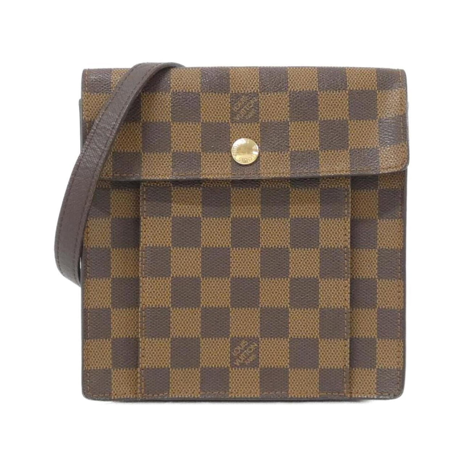 Canvas Coated Bag Shoulder Vuitton Louis: Canvas Coated Bag Shoulder Vuitton Louis Canvas Coated Bag Shoulder Vuitton Louis features a classic design with coated canvas material and gold hardware. The Ebene color adds a touch of elegance to