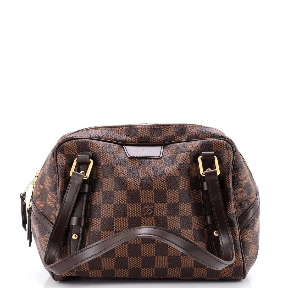 Damier Louis Vuitton Satchel Rivington: Damier Louis Vuitton Satchel Rivington The Damier Louis Vuitton Satchel Rivington boasts a timeless design with its classic canvas coated exterior in rich brown, adorned with the iconic Damier PM patt