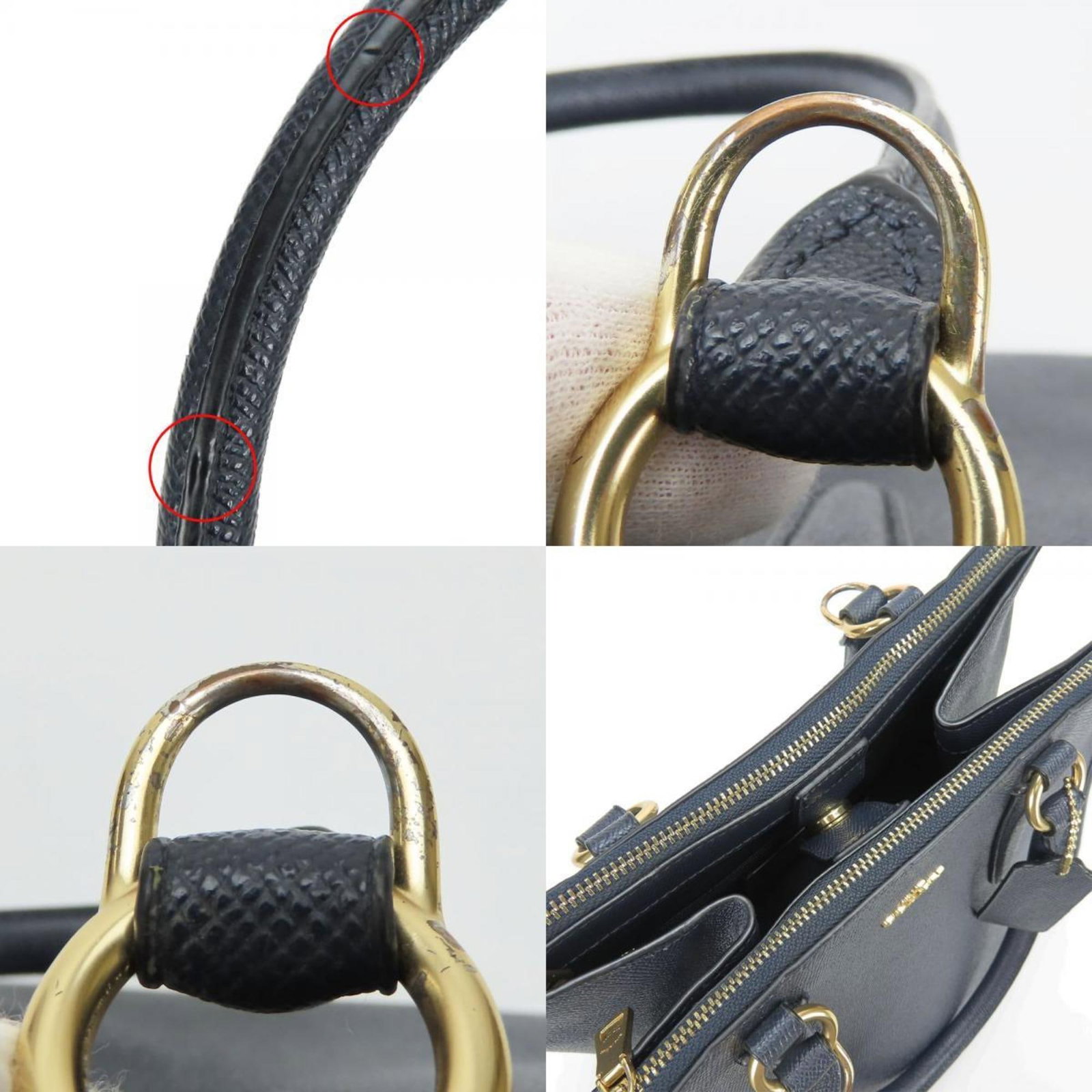 Handbag Leather Coach - 5