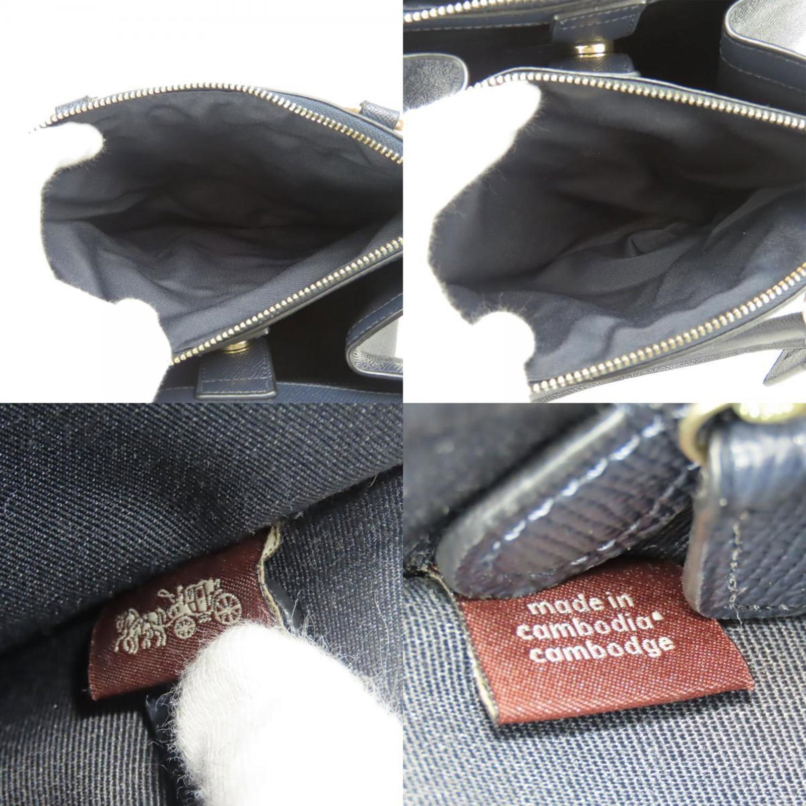 Handbag Leather Coach - 8