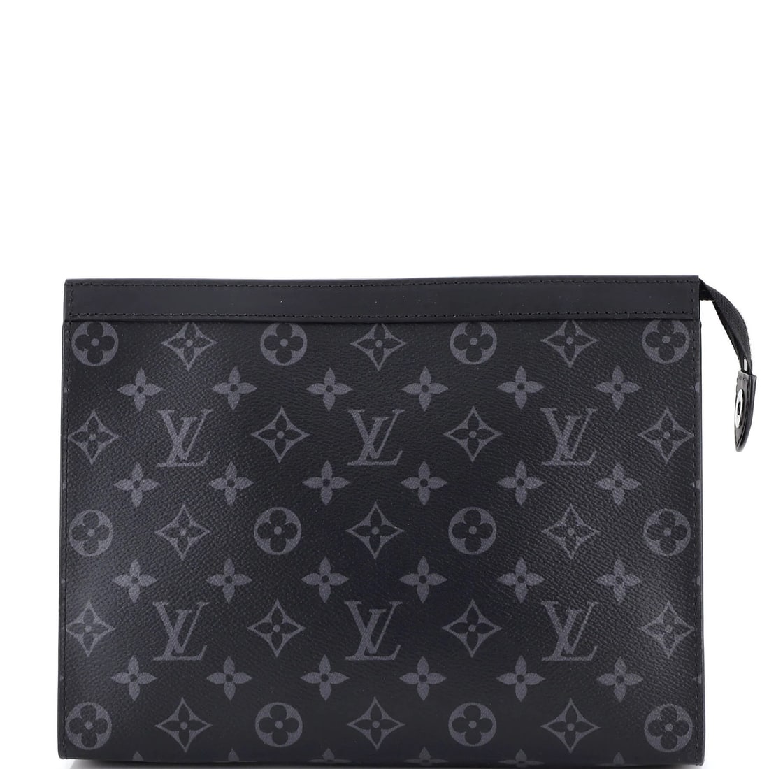 Vuitton Canvas Monogram Eclipse Pochette Voyage Louis MM: Vuitton Canvas Monogram Eclipse Pochette Voyage Louis MM Black canvas coated exterior with iconic Monogram Eclipse design, this Louis Vuitton Pochette Voyage MM features a sleek and sophisticated blac
