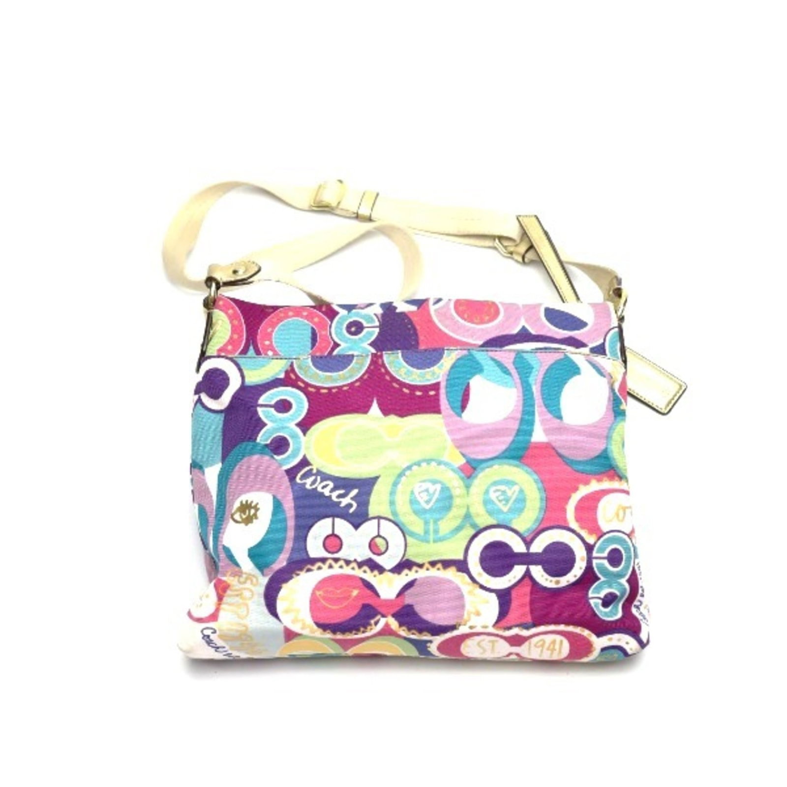 Shoulder Bag Canvas Leather Coach (1 of 15)