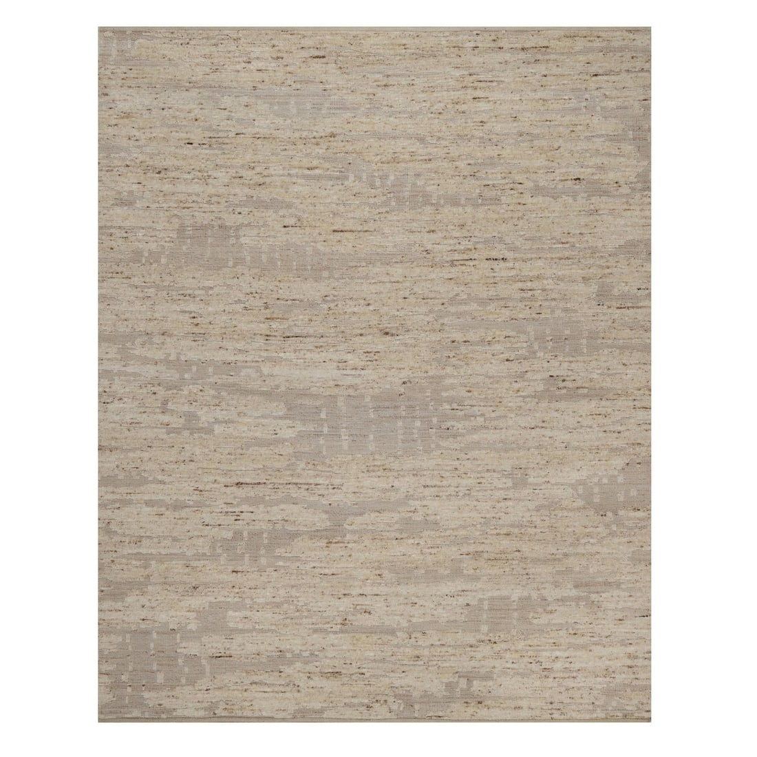 8'x10'2" Ivory Modern Design Textured Pure Wool Hand Knotted Oriental Rug: 8'x10'2" Ivory Modern Design Textured Pure Wool Hand Knotted Oriental Rug This stunning 8'x10'2" Ivory Modern Design Textured Pure Wool Hand Knotted Oriental Rug boasts an elegant, solid field color a