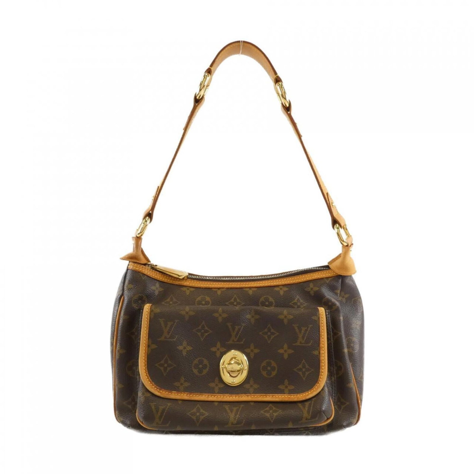 Canvas Coated Bag Shoulder Vuitton Louis: Canvas Coated Bag Shoulder Vuitton Louis Marron Monogram canvas coated bag from Louis Vuitton, featuring the iconic design with subtle scratches and signs of usage. This shoulder bag measures 20cm x