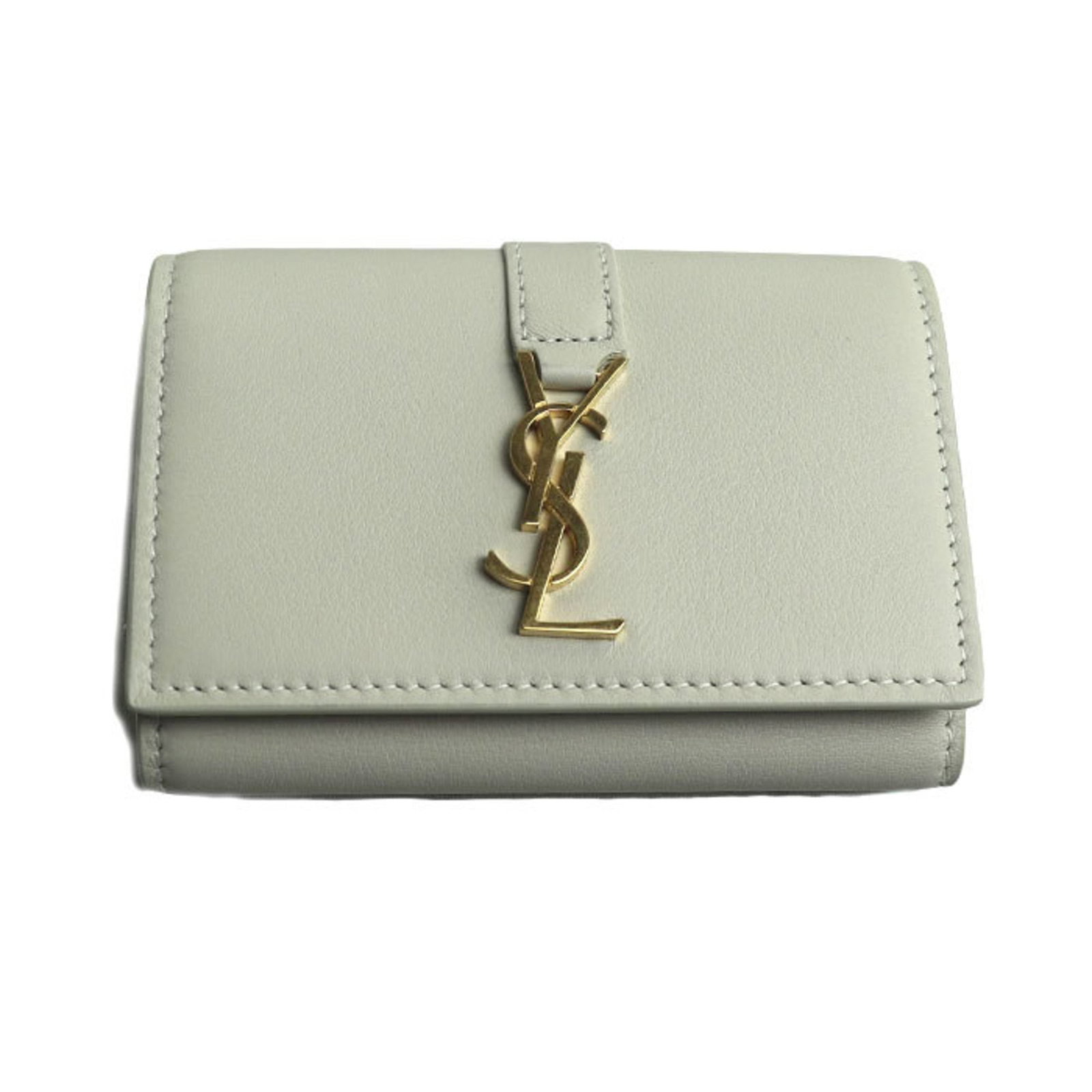 Keycase leather from Saint Laurent: Keycase leather from Saint Laurent Ivory Saint Laurent leather keycase in very good condition, with a few traces of usage and minor scratches. The classic design showcases the luxurious feel of genuin