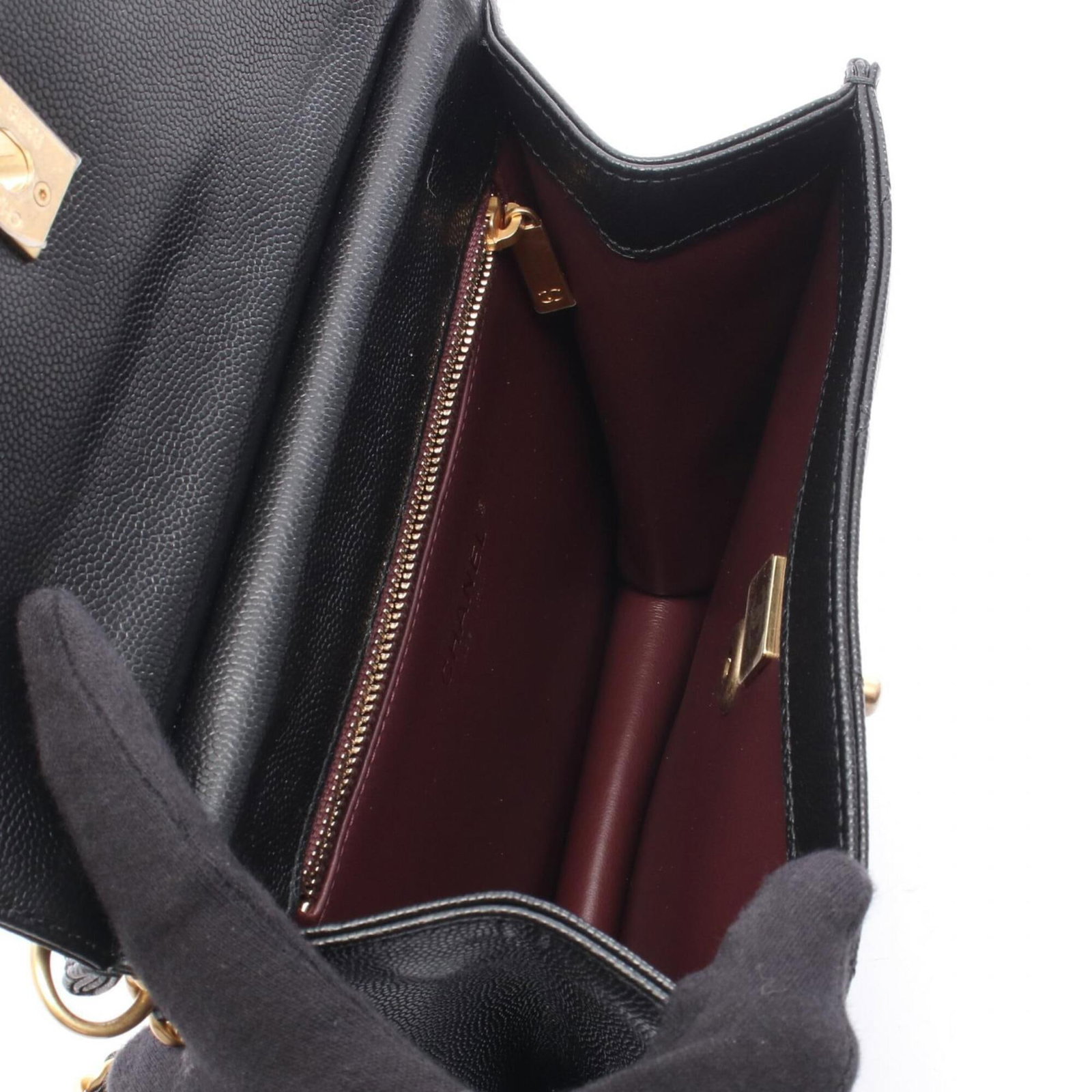 Chanel Backpack Handbag Grained Calfskin - 3