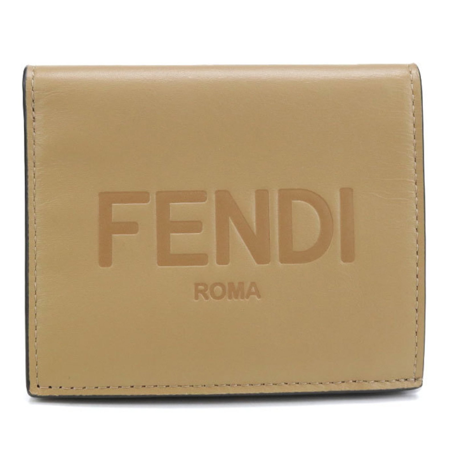 Fendi Wallet (Bi-Fold) Leather: Fendi Wallet (Bi-Fold) Leather The Fendi bi-fold leather wallet boasts a classic design with clean lines and a sophisticated beige color. With its spacious inner pockets, including bill slots, coin