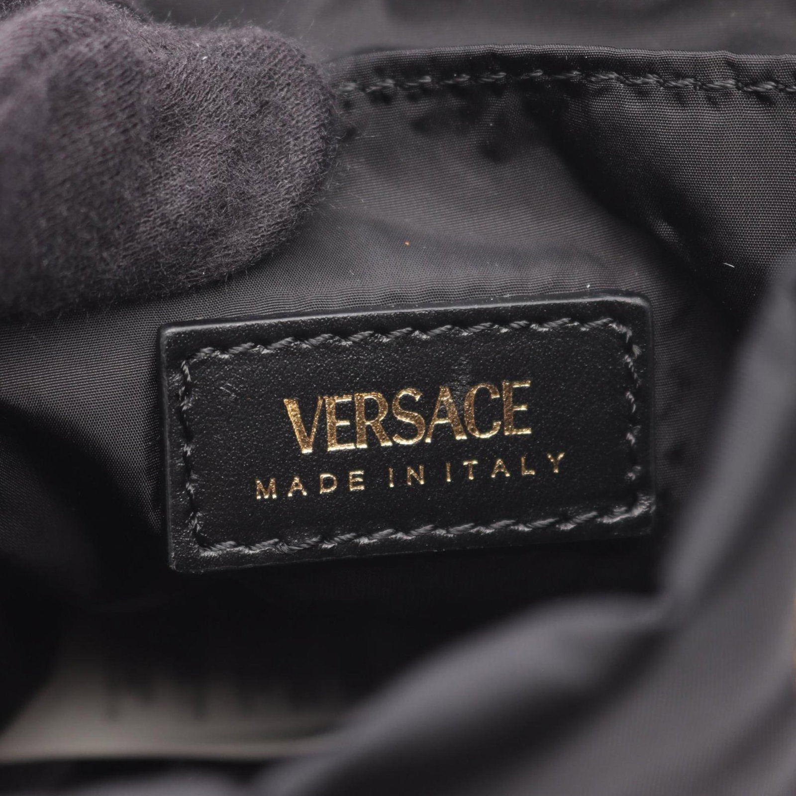 Versace backpack nylon leather - 4