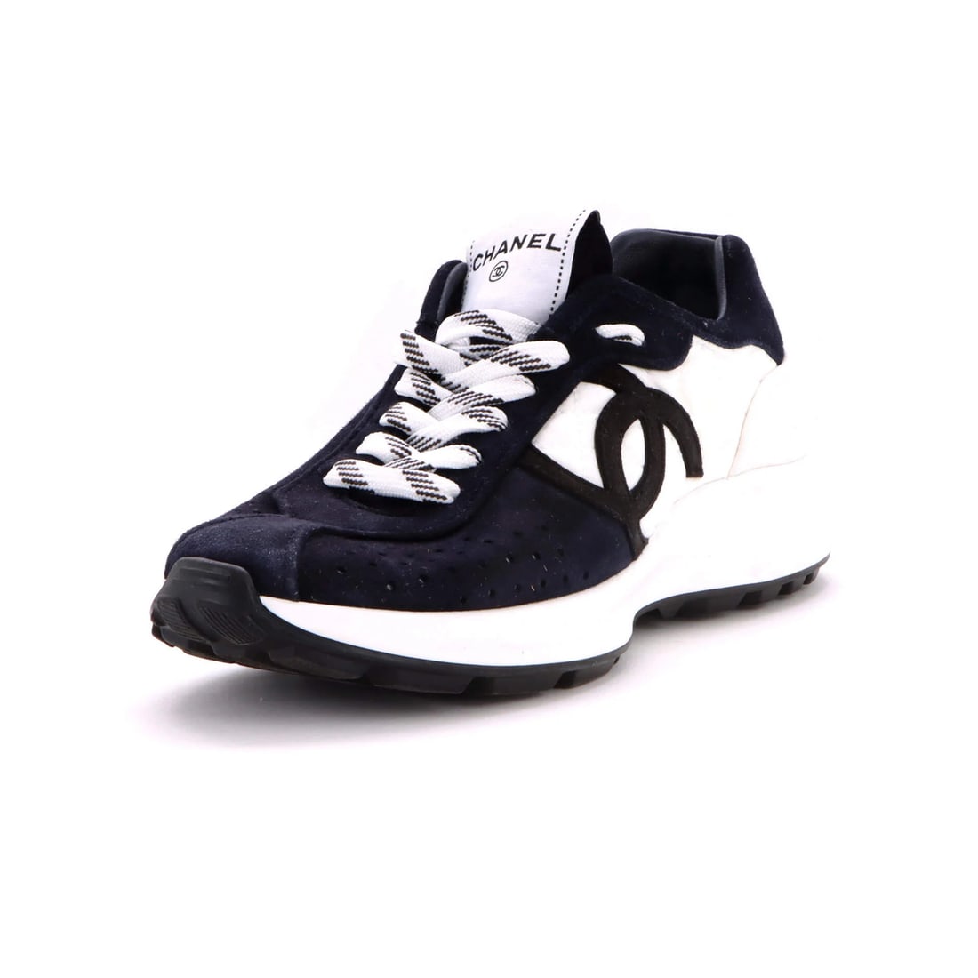 Women's Bicolor CC Perforated Suede Low Top Sneakers (1 of 6)