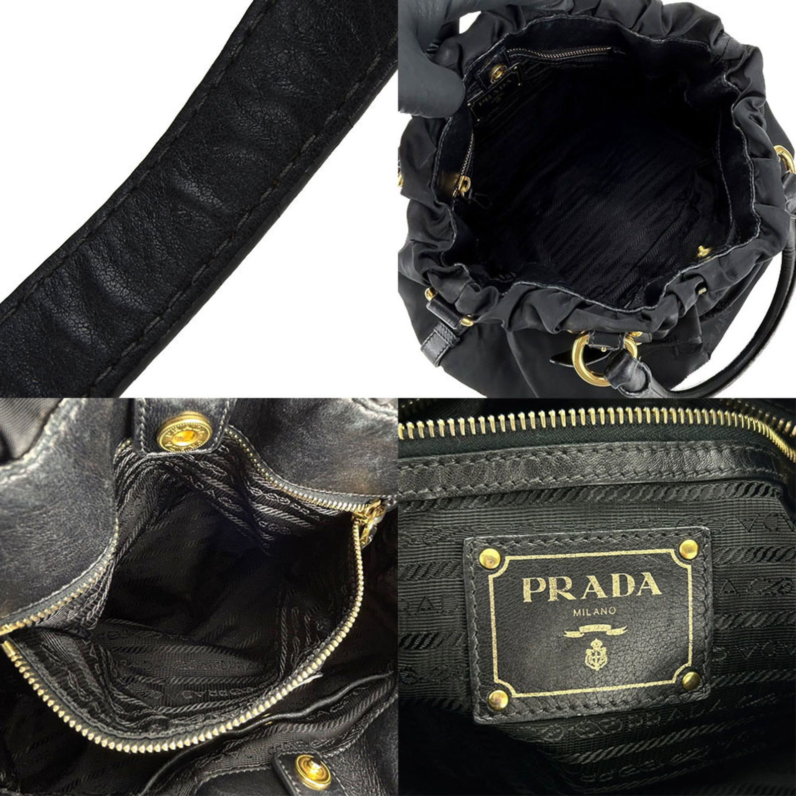 Handbag Nylon Leather by Prada - 9
