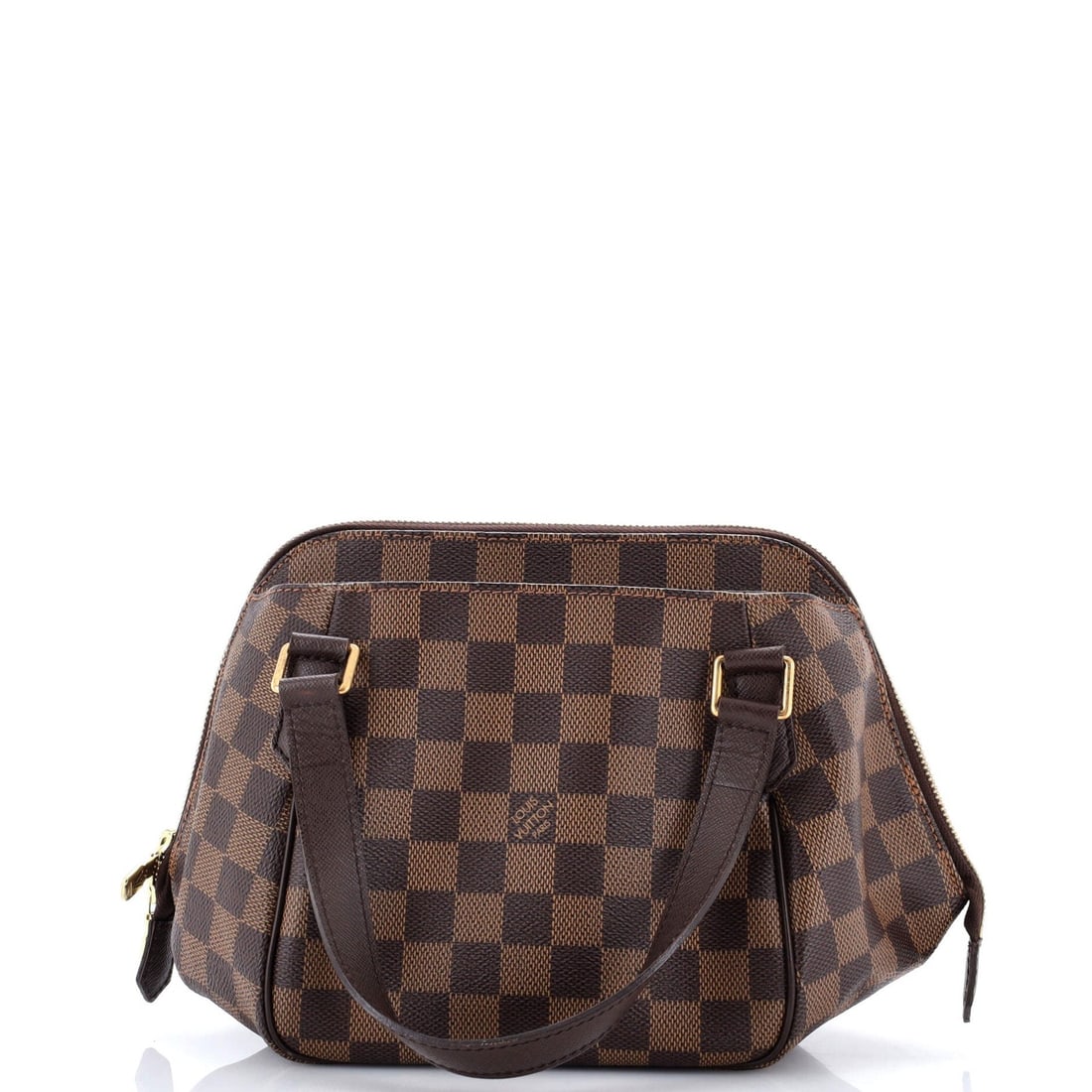Damier PM Louis Vuitton Belem Handbag: Damier PM Louis Vuitton Belem Handbag Damier PM Louis Vuitton Belem Handbag features a classic canvas coated exterior in brown, with a signature Damier PM pattern. The satchel-style handbag measures