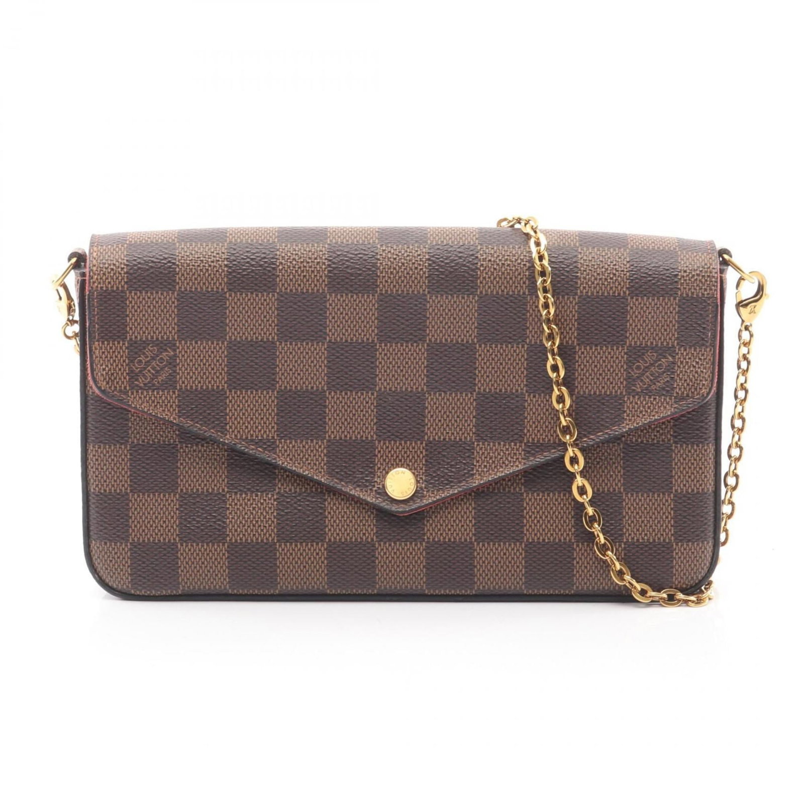 Canvas Coated Pochette Bag Shoulder Louis Vuitton: Canvas Coated Pochette Bag Shoulder Louis Vuitton Brown, Damier Canvas, and Ebene colors add unique charm to this pre-owned Louis Vuitton Pochette Bag. The coated canvas material provides a durable