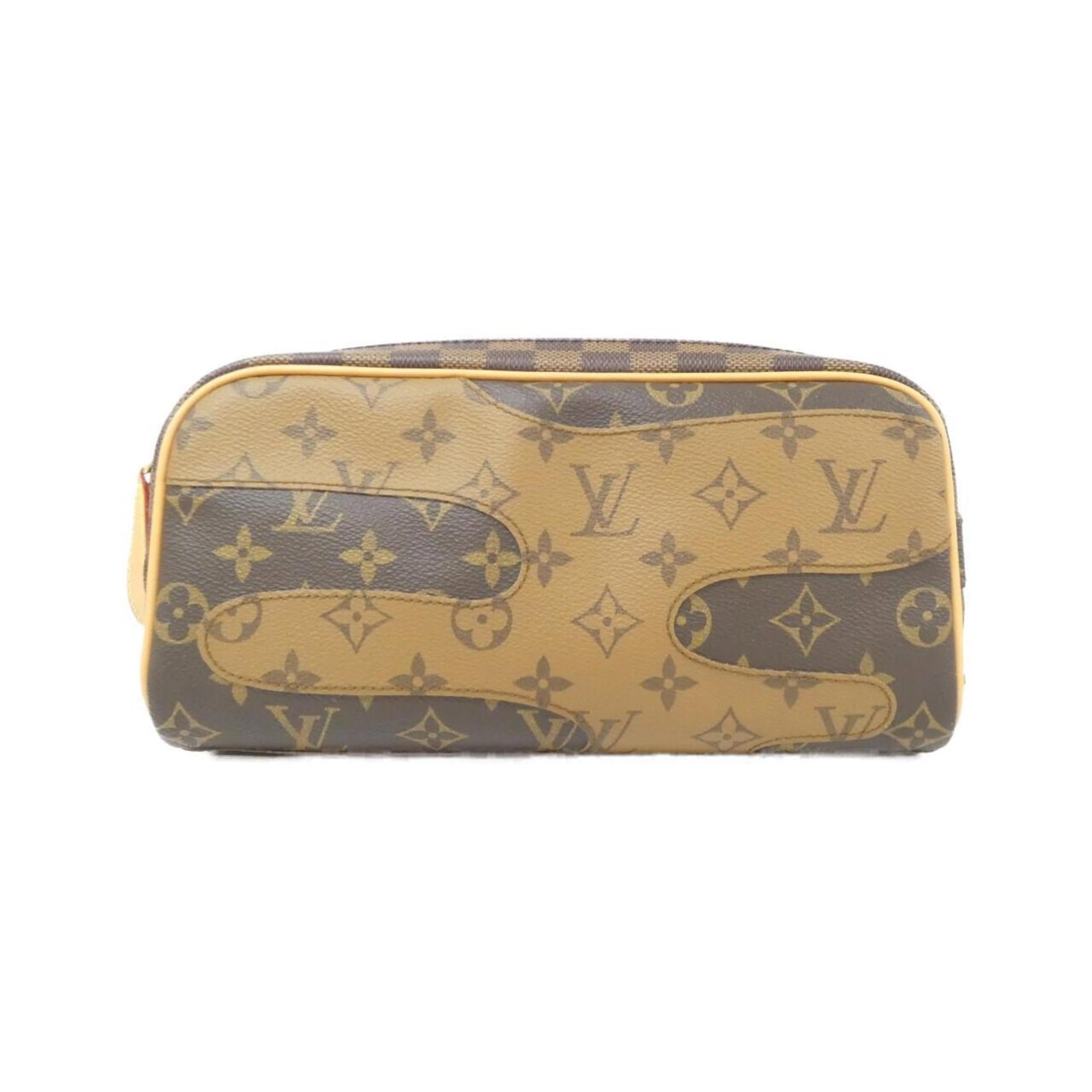 Canvas coated handbag Louis Vuitton: Canvas coated handbag Louis Vuitton Coated canvas Louis Vuitton handbag in brown, featuring a classic design with subtle scratches and dirt from previous use. Measuring 14cm x 27cm x 16cm, it offers a