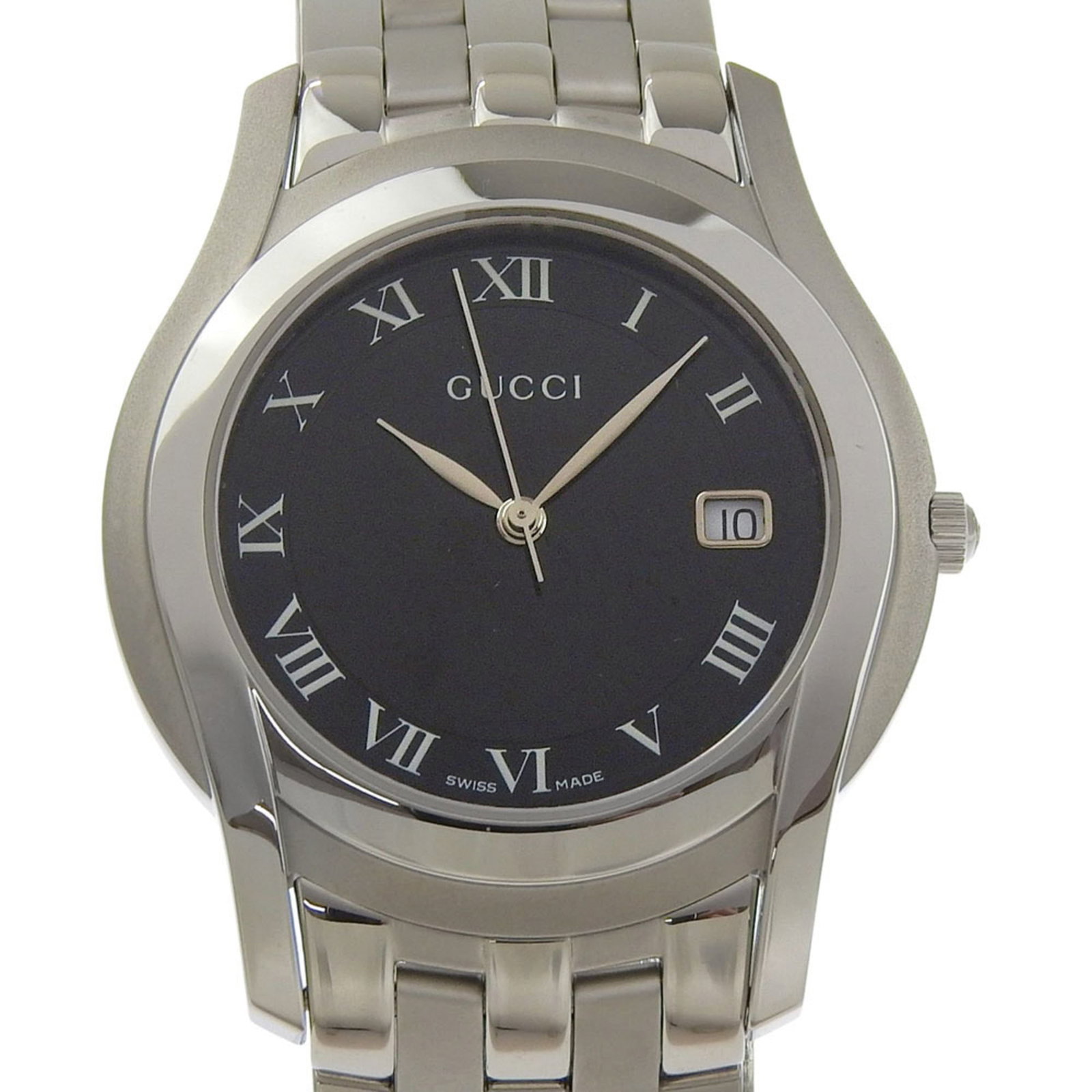 Wristwatch Gucci: Wristwatch Gucci Stainless steel case and band, black dial, and a classic 35mm diameter make this Gucci wristwatch a timeless accessory. With its durable construction and sleek design, it's perfect