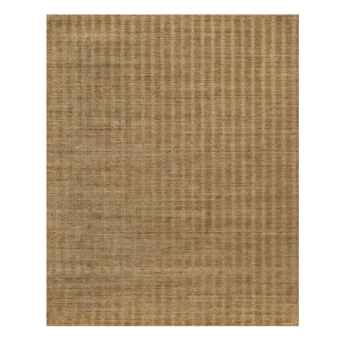8'1"x10' Brown Undyed Natural Wool Vertical Stripes Design Hand Loomed Rug: 8'1"x10' Brown Undyed Natural Wool Vertical Stripes Design Hand Loomed Rug This hand loomed rug boasts a striking modern design, featuring a bold brown vertical stripes pattern. Made from natural