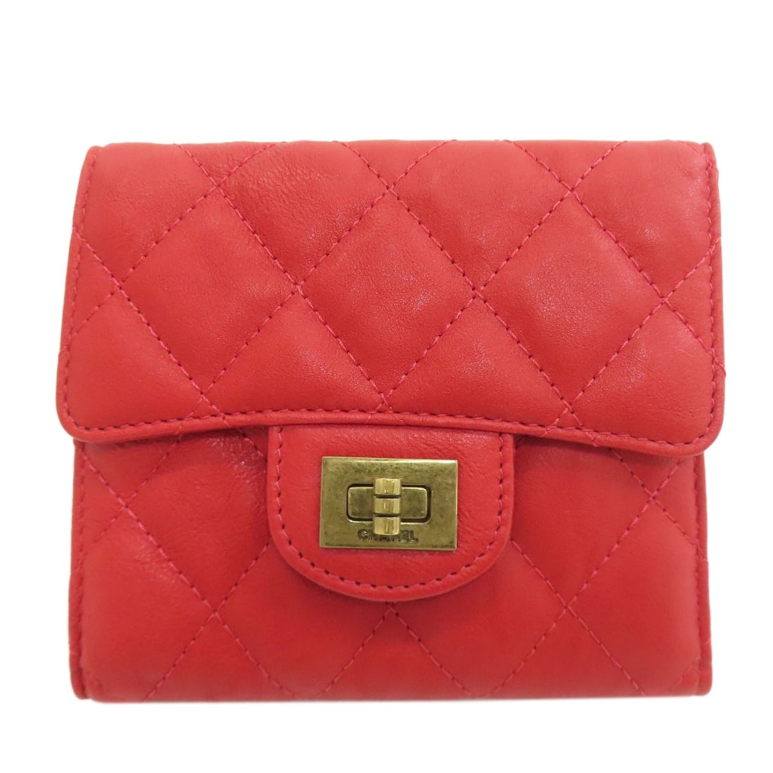 Chanel 2.55 Matelasse Compact Wallet Goldhardware Bifold Wallet With Coin (1 of 20)