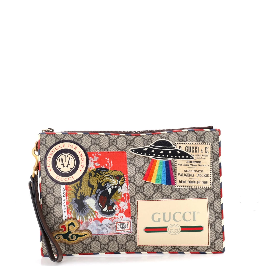 Canvas coated pouch GG applique Gucci (1 of 5)
