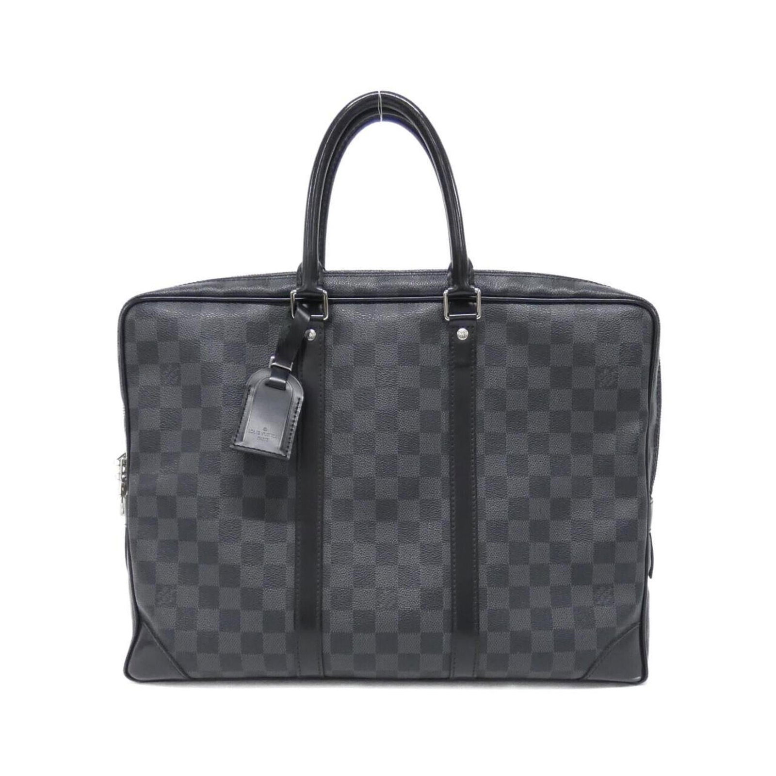 Canvas coated handbag Louis Vuitton: Canvas coated handbag Louis Vuitton Canvas coated handbag with classic Louis Vuitton design, featuring graphite and silver hardware. This pre-owned bag has been well-cared for, with only a few minor s