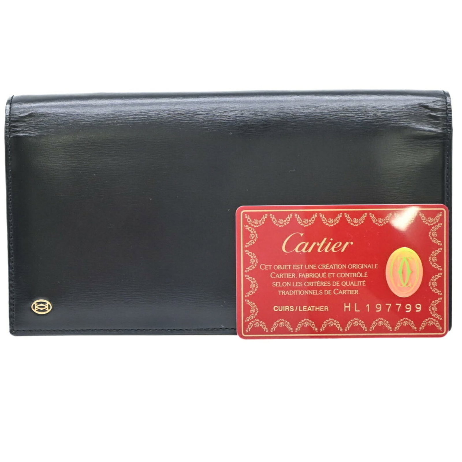 Cartier Wallet Leather Bi Fold: Cartier Wallet Leather Bi Fold Cartier Wallet Leather Bi Fold, a timeless and sophisticated accessory in black leather. With its classic bi-fold design and durable construction, this long wallet offer