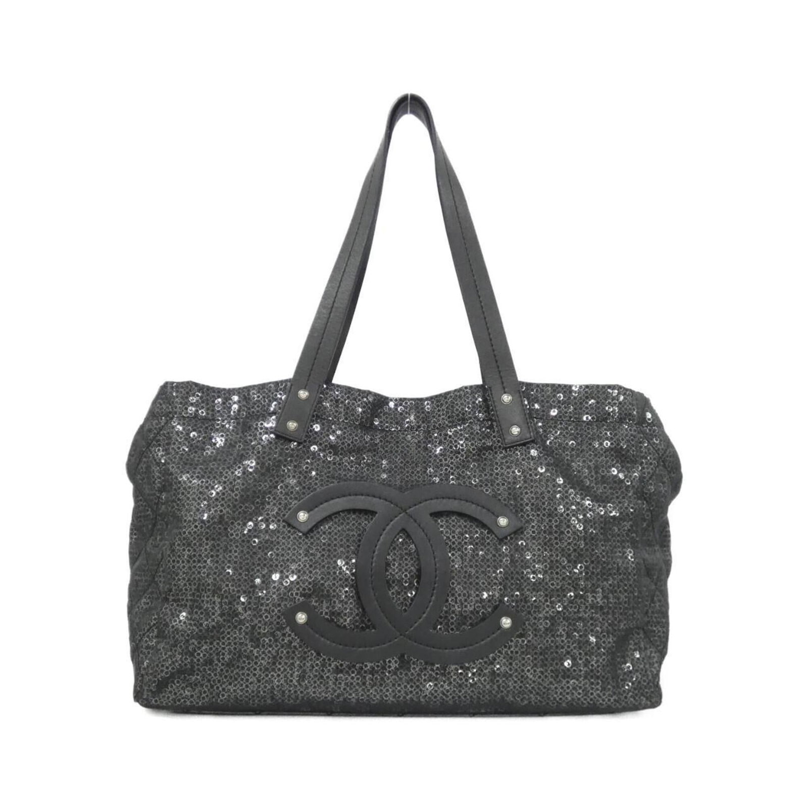 Chanel Shoulder Bag Nylon Mesh Spangles (1 of 10)