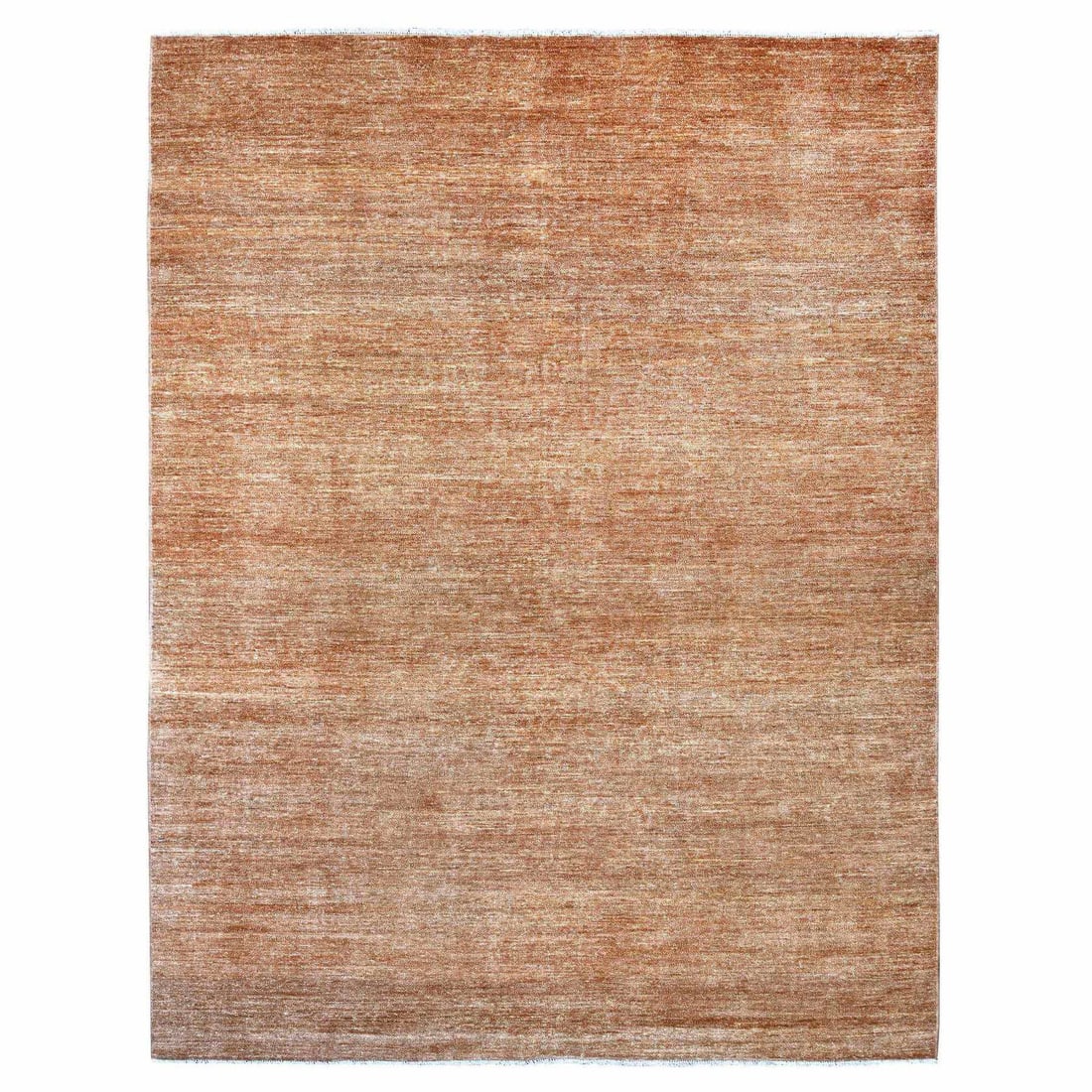 9'x11'7" Brown Plain Solid Pattern Ghazni Wool Hand Knotted Oriental Rug (1 of 11)