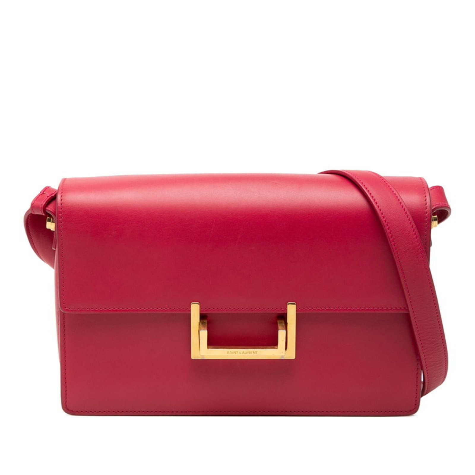 Saint Laurent Shoulder Bag Leather: Saint Laurent Shoulder Bag Leather This Saint Laurent shoulder bag features rich, red leather and measures 15cm x 24cm x 5cm. With its classic design and durable construction, it has been well-loved b