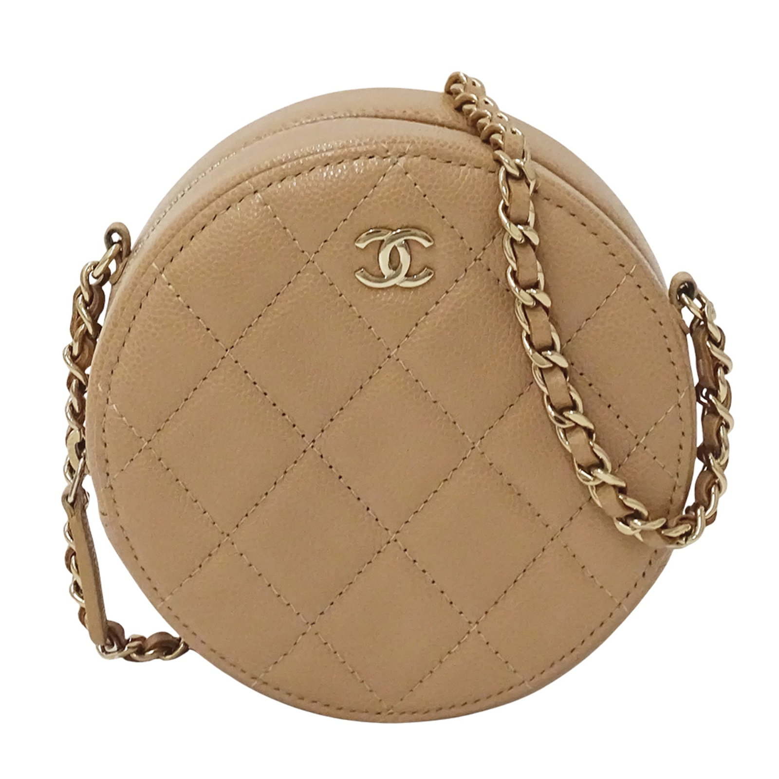 Calfskin Handbag Shoulder Bag Chanel: Calfskin Handbag Shoulder Bag Chanel Calfskin Handbag Shoulder Bag Chanel - A Timeless Beige Classic. This pre-owned, good condition handbag features genuine grained calfskin and boasts a classic