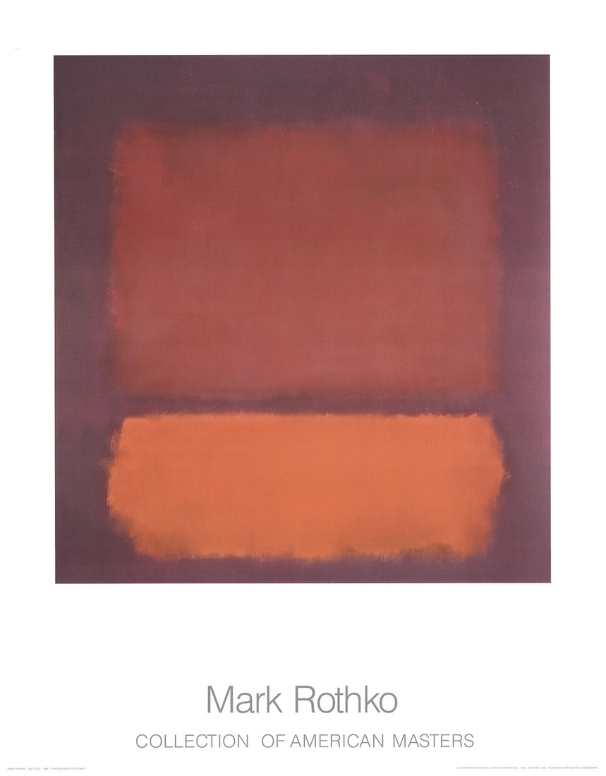 Red Orange Brow Abstract Mark Rothko Poster 1988 35.5" x 27.5 (1 of 1)