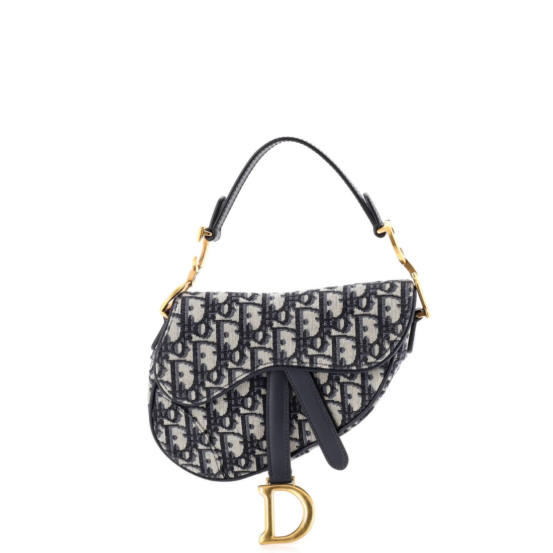 Christian Dior Saddle Handbag Oblique Canvas Mini: Christian Dior Saddle Handbag Oblique Canvas Mini The Christian Dior Saddle Handbag Oblique Canvas Mini boasts a striking blue canvas exterior, perfectly balanced by neutral interior and gold hardware