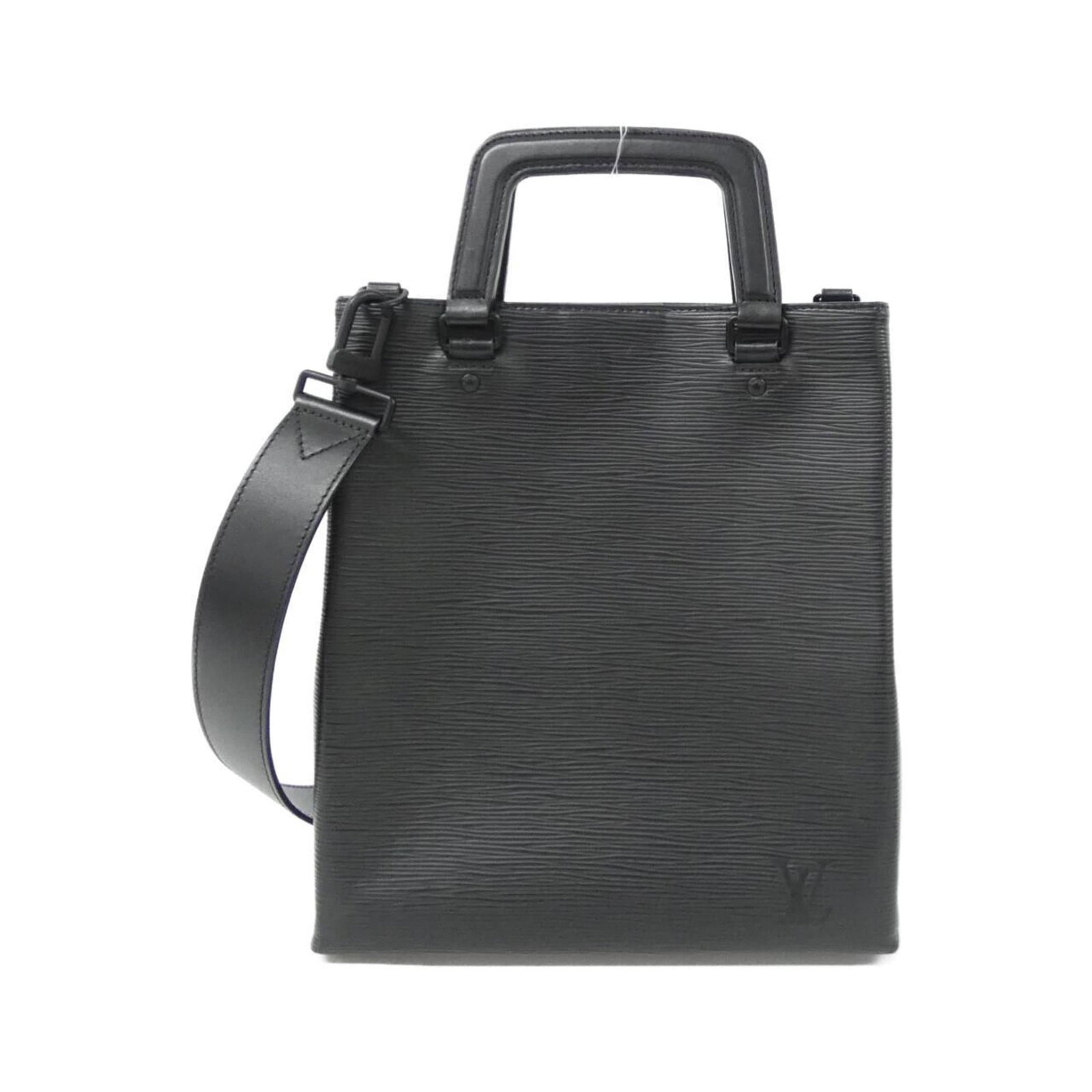 Handbag Leather Louis Vuitton: Handbag Leather Louis Vuitton This black Louis Vuitton handbag features high-quality calf leather and has a classic design. Made with attention to detail, it boasts a timeless look that will add a