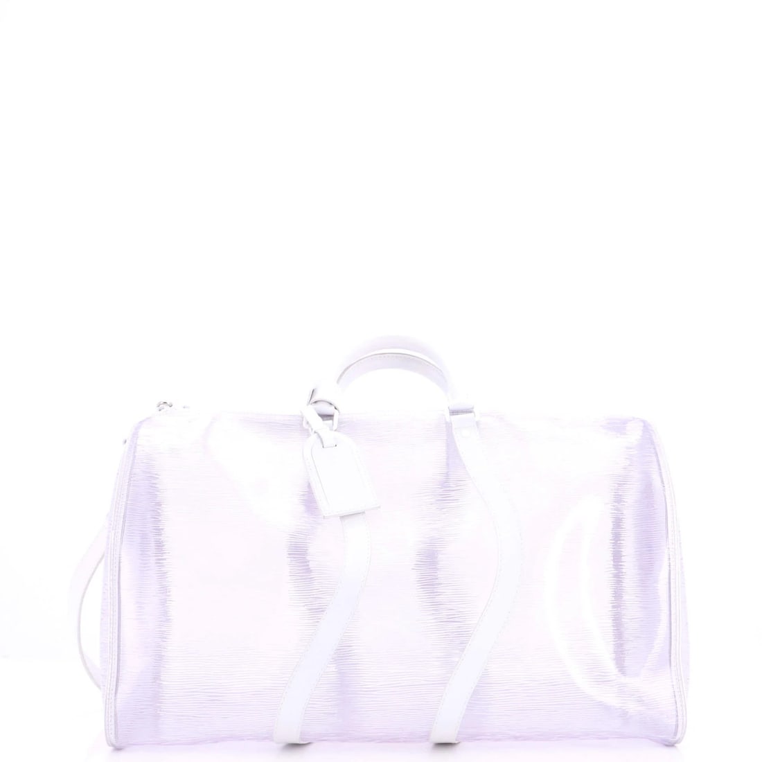 Keepall Limited Edition Epi Plage PVC 50 Louis Vuitton Bag Bandouliere: Keepall Limited Edition Epi Plage PVC 50 Louis Vuitton Bag Bandouliere The Keepall Limited Edition Epi Plage PVC 50 Louis Vuitton Bag Bandouliere boasts a striking clear exterior made from durable