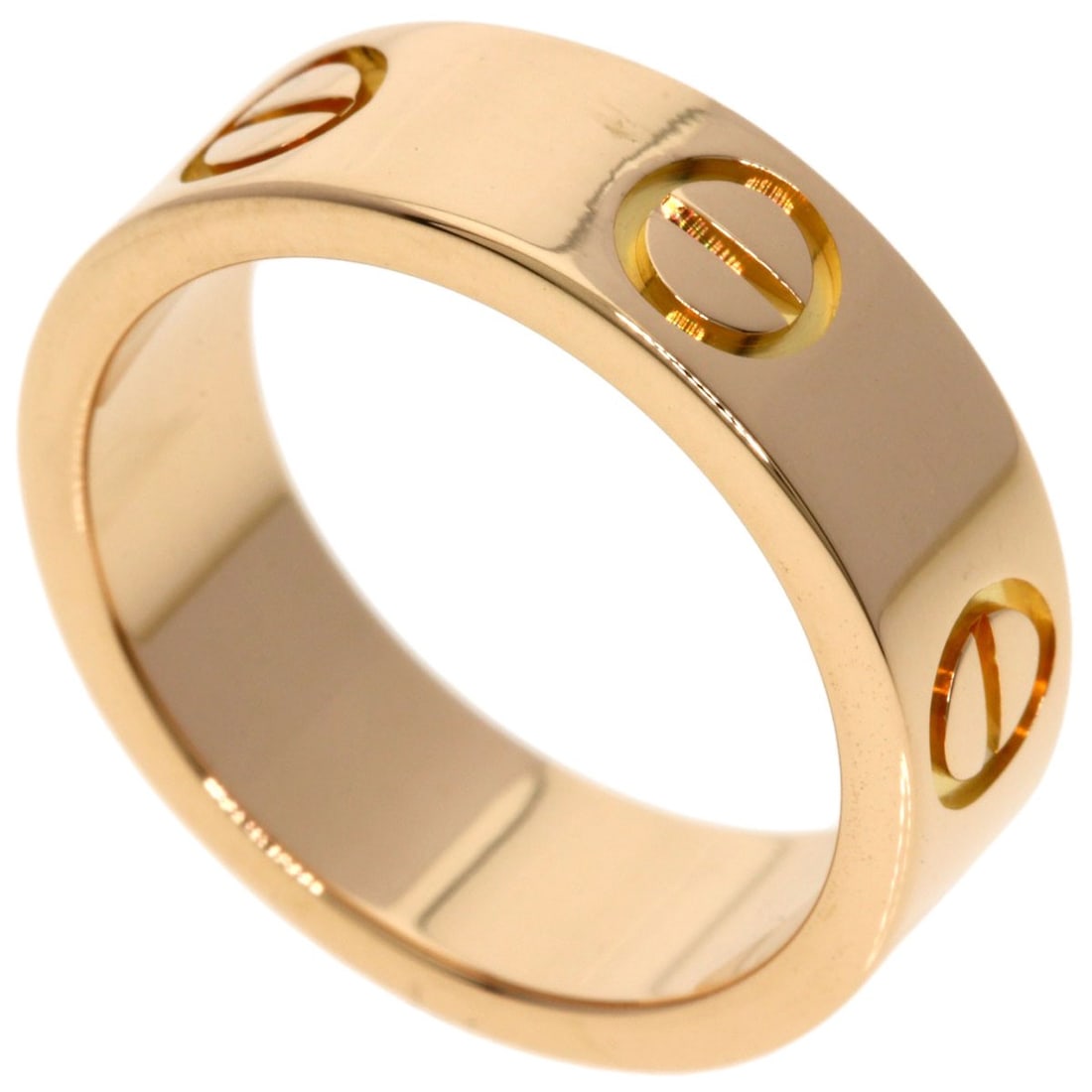 Cartier Love Ring #46 Ring K18 Pink Gold: Cartier Love Ring #46 Ring K18 Pink Gold K18 Pink Gold Cartier Love Ring #46 features a sleek, gold design with no main stone. This ring boasts the signature Cartier style and purity of K18 pink