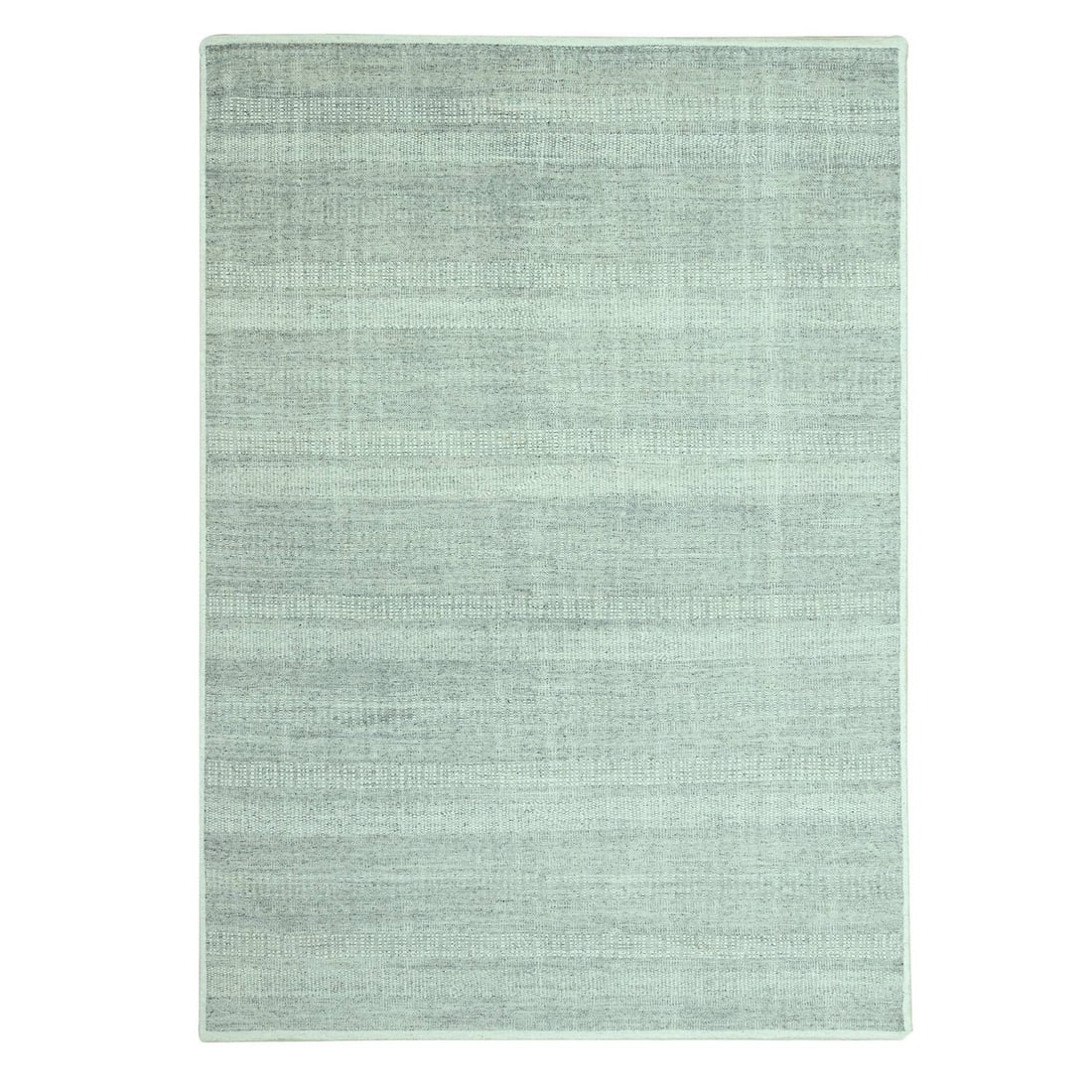 Hand Knotted Rug Gray Pure Wool Oxidized Distressed Grass Design: Hand Knotted Rug Gray Pure Wool Oxidized Distressed Grass Design The Gray Pure Wool Oxidized Distressed Grass Design rug boasts a unique, modern aesthetic with its hand-knotted wool construction and