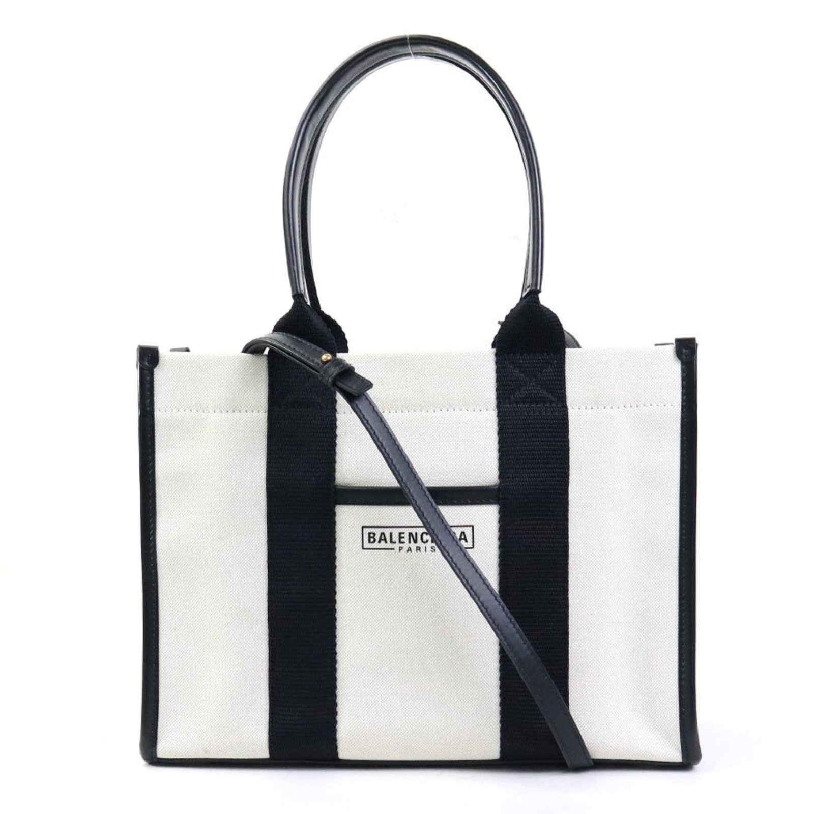 Canvas leather shoulder bag handbag: Canvas leather shoulder bag handbag Canvas and leather combine in this understated shoulder bag, featuring a timeless black and ivory color palette. The canvas material provides a sturdy base while