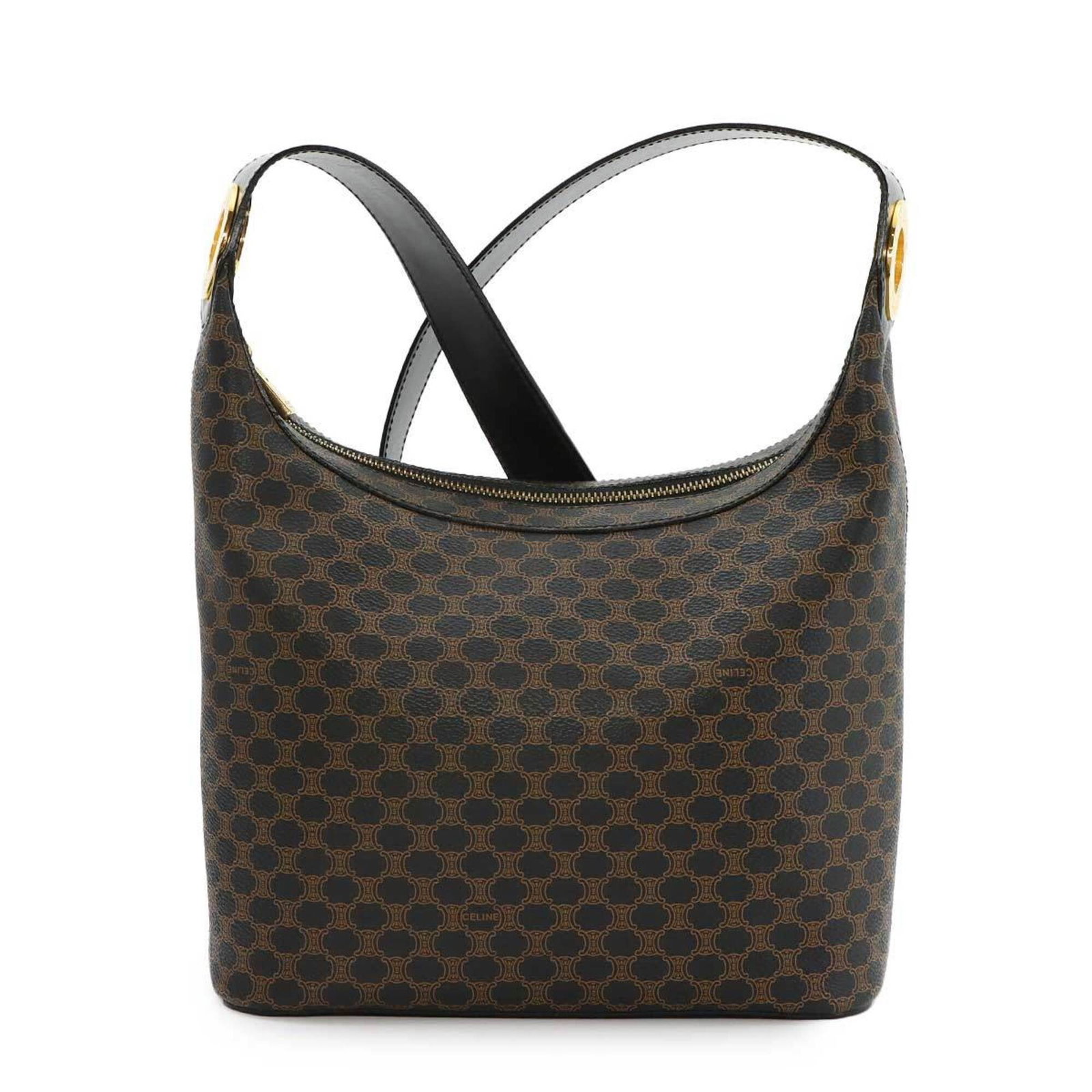PVC Leather Shoulder Handbag Celine: PVC Leather Shoulder Handbag Celine PVC Leather Shoulder Handbag Celine - A Mint Condition, Like New Item. This black shoulder handbag features PVC leather and measures 23cm x 24cm x 9cm. In mint