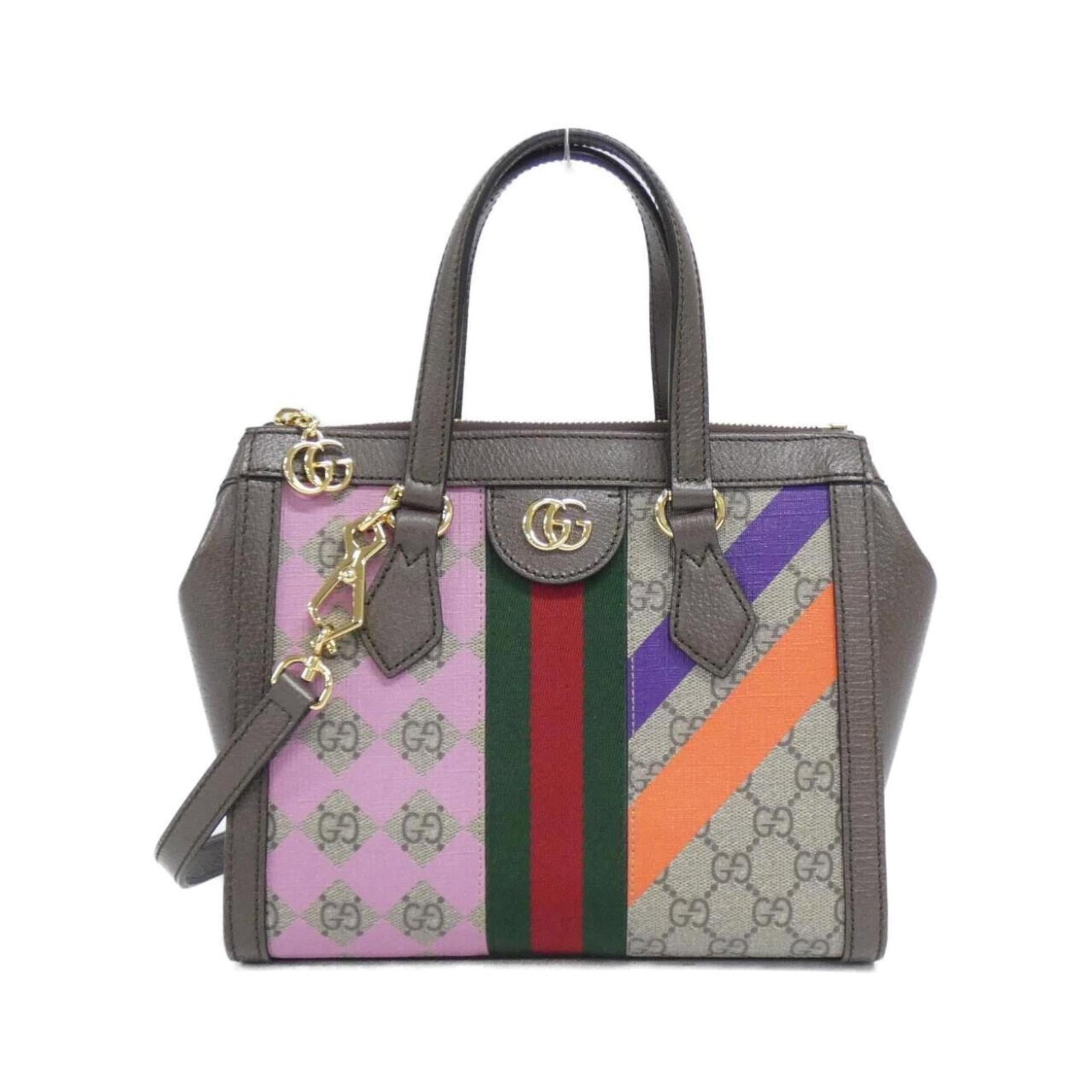 Handbag Supreme Leather Gg Gucci: Handbag Supreme Leather Gg Gucci Gucci's iconic Supreme Leather Handbag boasts a timeless beige, brown, and multi-color design, complemented by gold hardware that adds a touch of sophistication. Measu