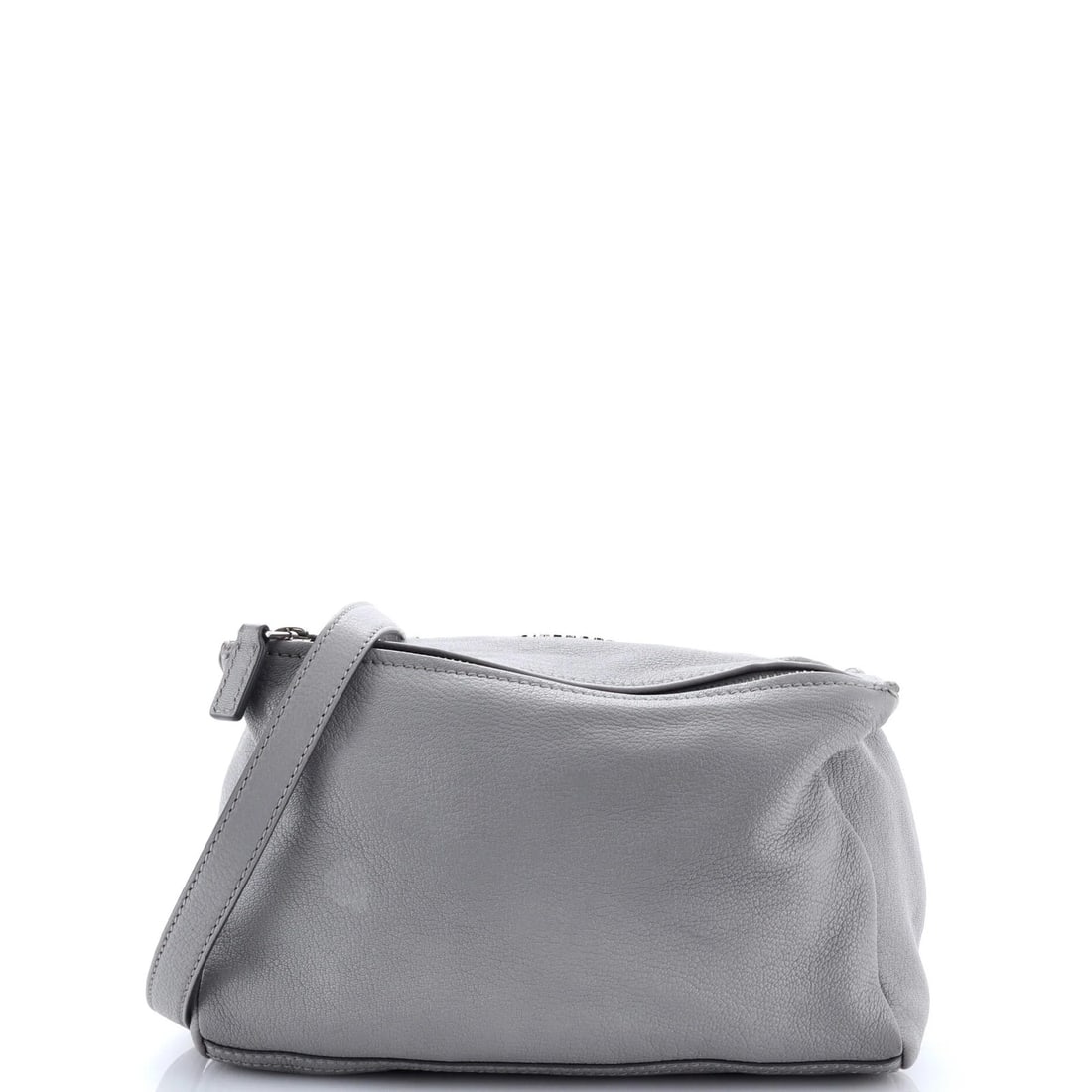 Givenchy Pandora Bag Leather Small: Givenchy Pandora Bag Leather Small Small Givenchy Pandora Bag Leather Satchel in Gray. This small leather satchel features a gray exterior with silver hardware and a black interior, measuring 6.5"