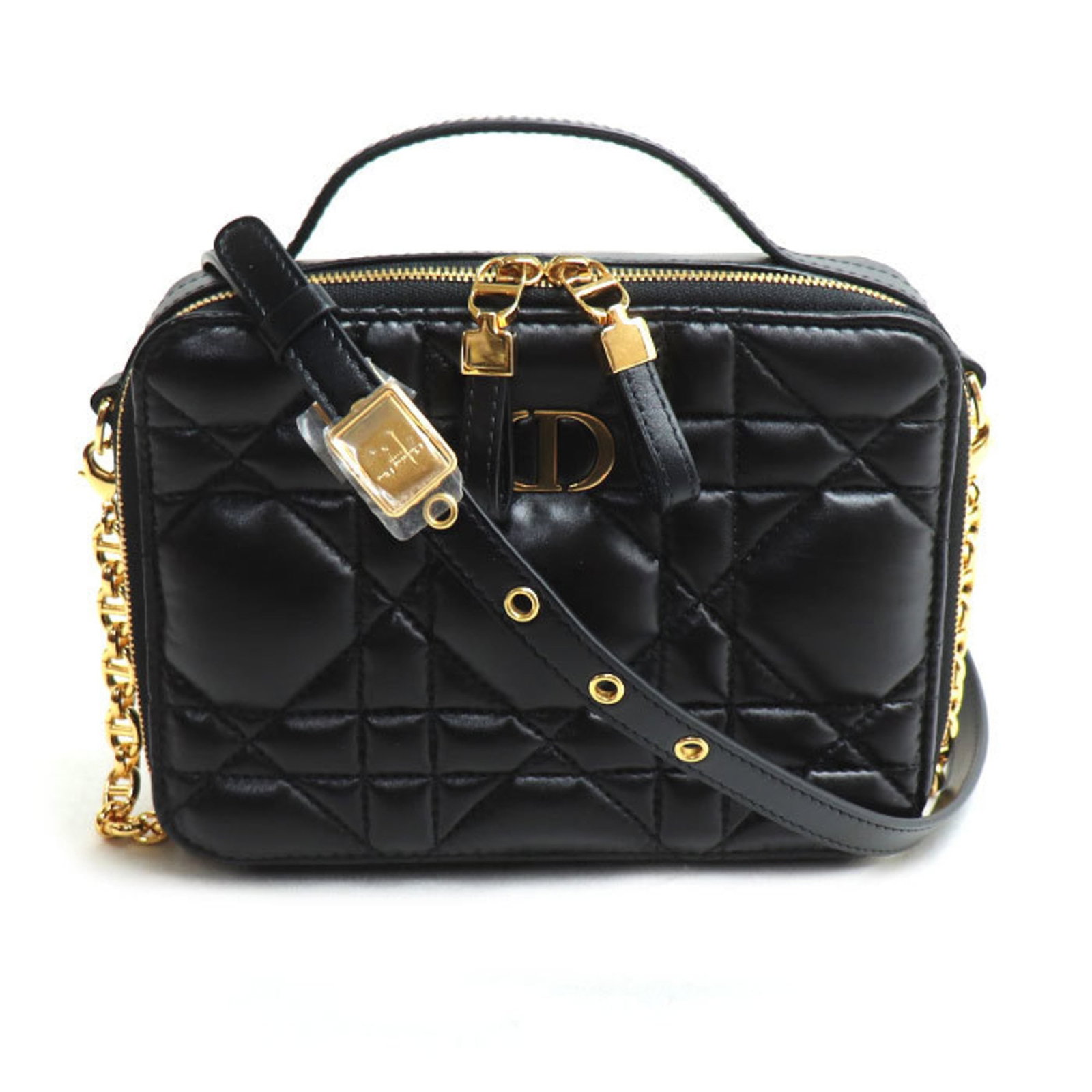 Shoulder Bag Christian Dior Leather: Shoulder Bag Christian Dior Leather Black leather shoulder bag from Christian Dior, featuring a classic design with a 13cm x 18cm x 5.5cm size and a few traces of usage visible in very good