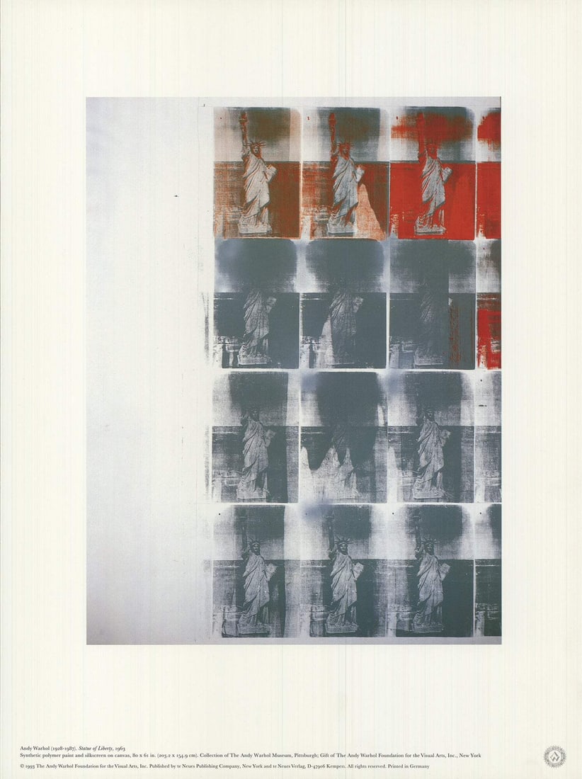 Warhol Andy Statue of Liberty Offset Lithograph 15.75 x 11.75" 1993 Pop Art (1 of 4)