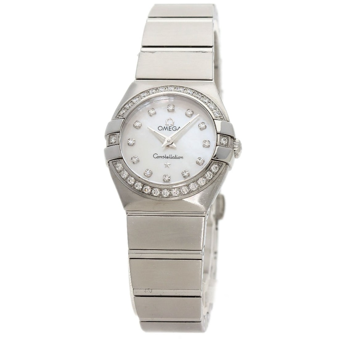 Omega Constellation Blush Watches 123.15.24.60.55.001 Stainless: Omega Constellation Blush Watches 123.15.24.60.55.001 Stainless Stainless steel case with a silver bezel and white dial, the Omega Constellation Blush watch features an analog display and quartz