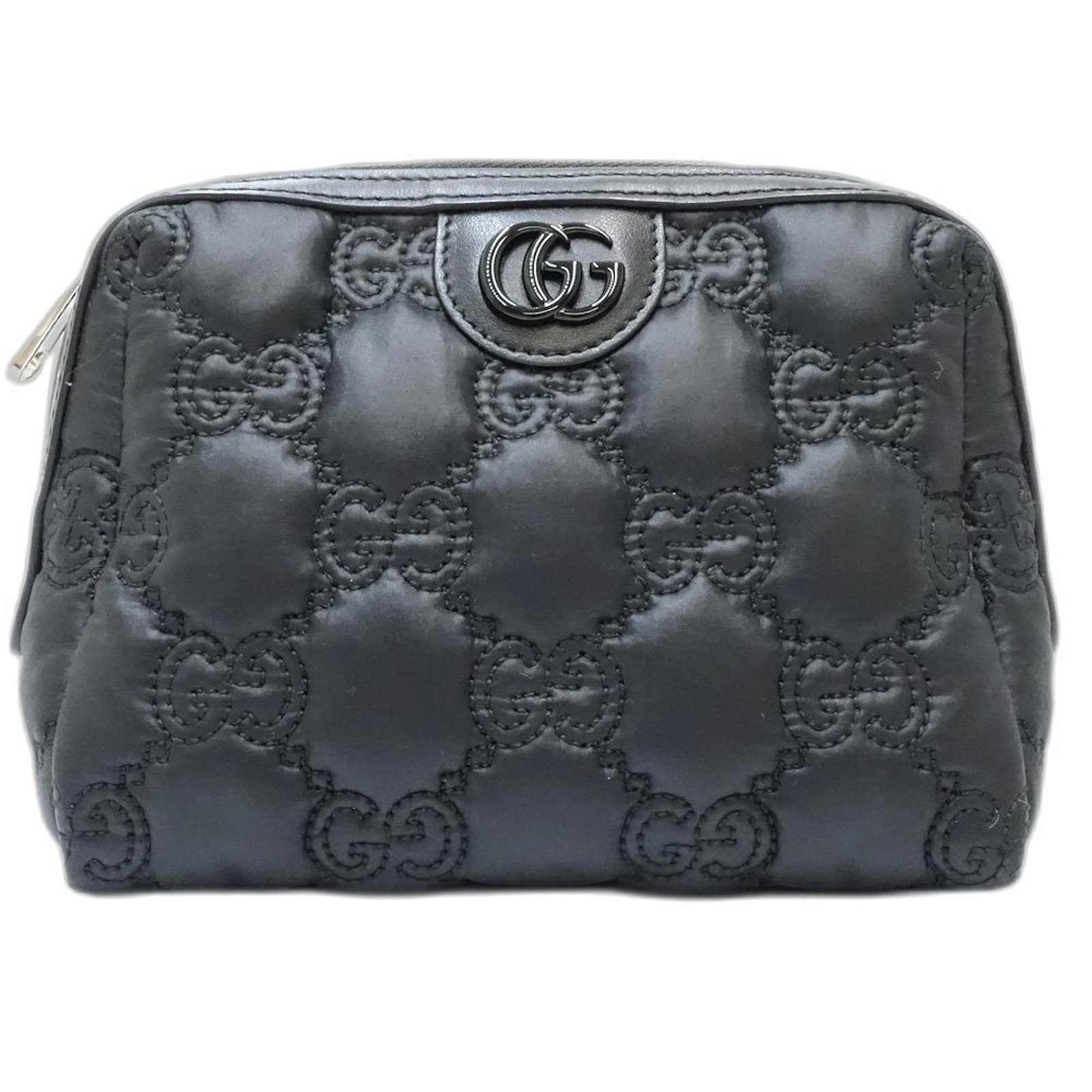 Nylon leather wash bag pouch Gucci: Nylon leather wash bag pouch Gucci Nylon leather wash bag pouch from Gucci, featuring a durable nylon exterior and supple leather accents in black. The compact design measures 11cm x 16cm x 9cm and